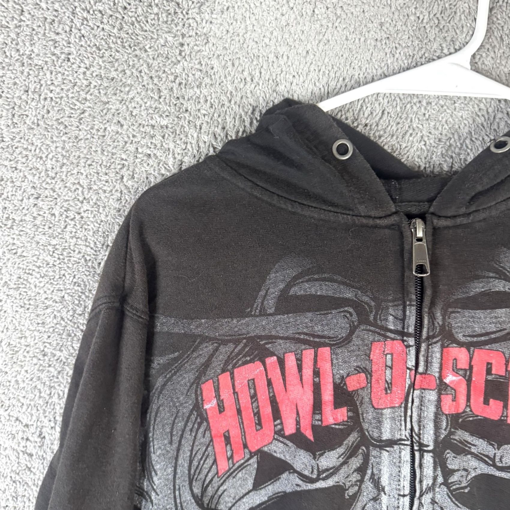 Vintage Howl-O-Scream Hoodie Mens M Black Full Zip Skeleton Halloween Sweatshirt Size US M / EU 48-50 / 2 - 5 Thumbnail