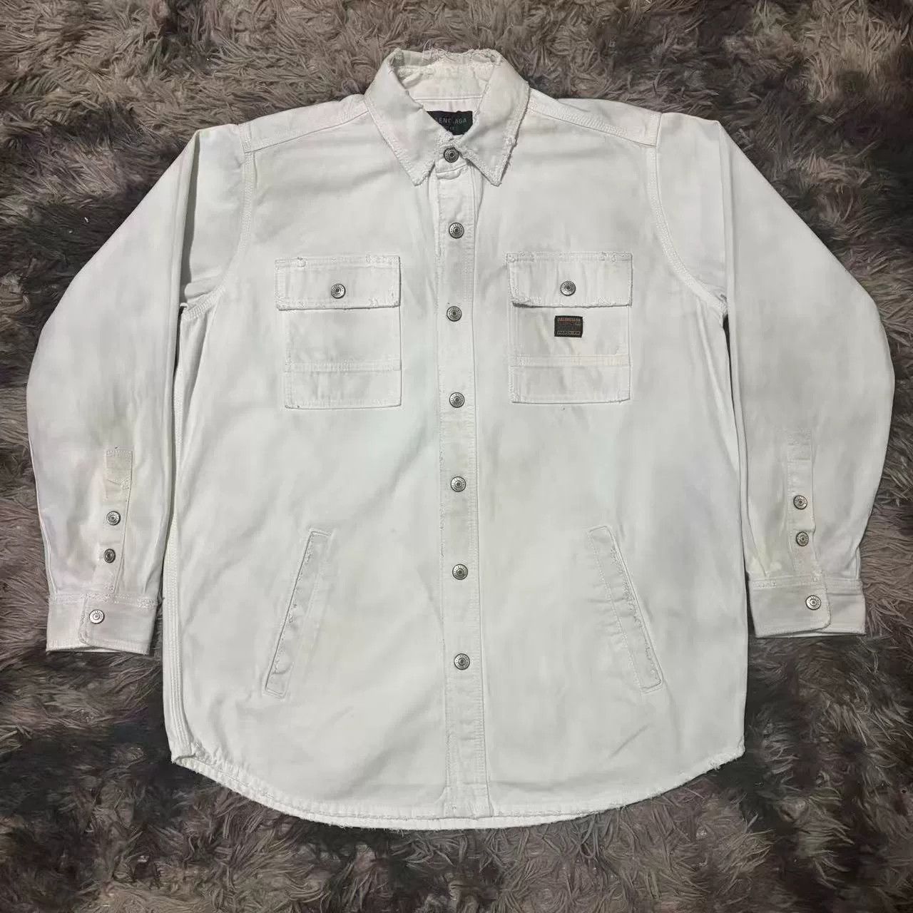 Balenciaga Balenciaga Distressed Denim Jacket Size US XS / EU 42 / 0 - 1 Thumbnail