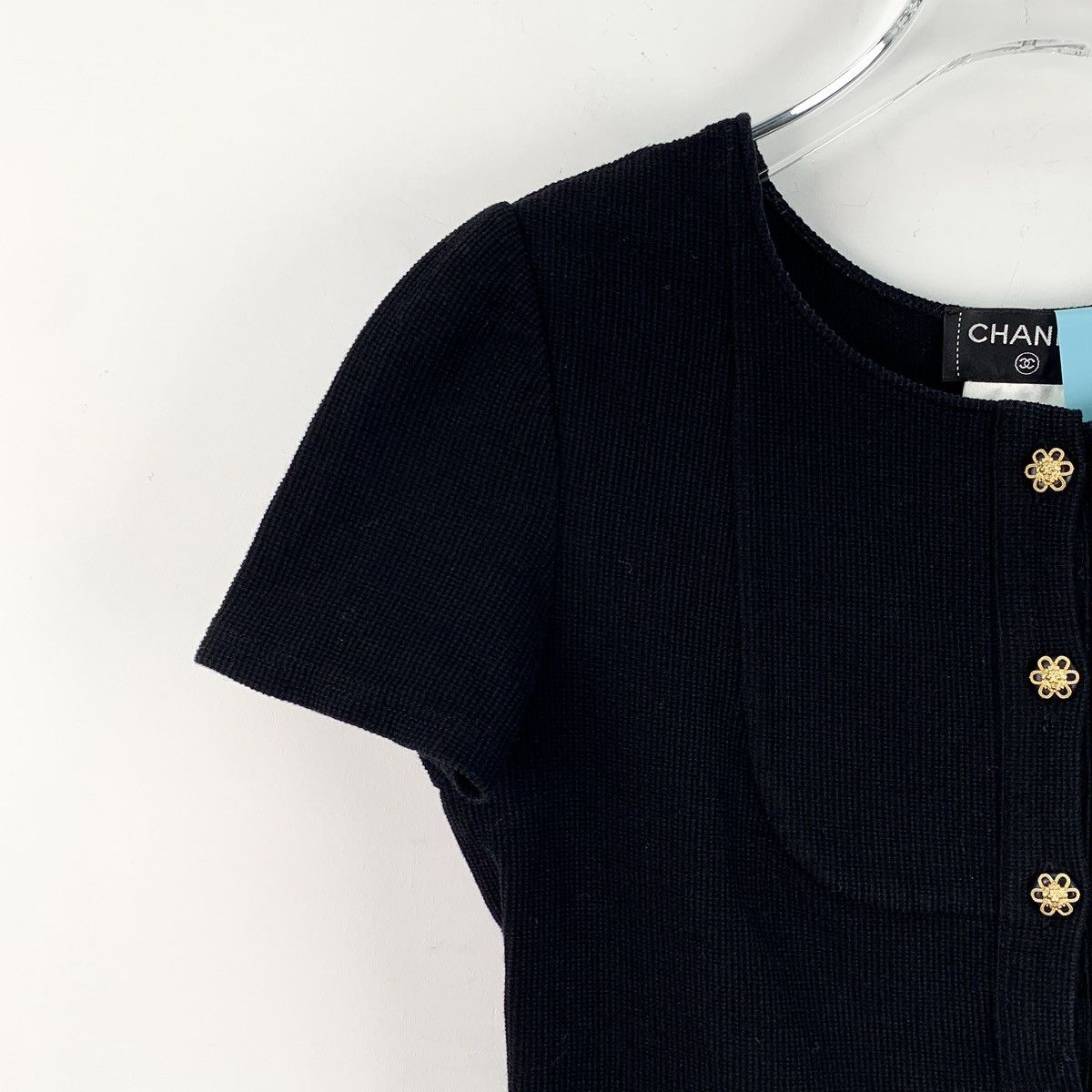 Chanel Chanel Black Single Row Gold Button Cotton Knit Cardigan Size M / US 6-8 / IT 42-44 - 3 Thumbnail