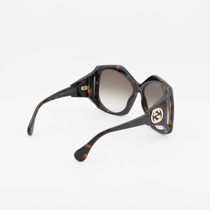 Gucci Gucci GG0875S 002 Sunglasses Havana Square Frame Size ONE SIZE - 4 Thumbnail