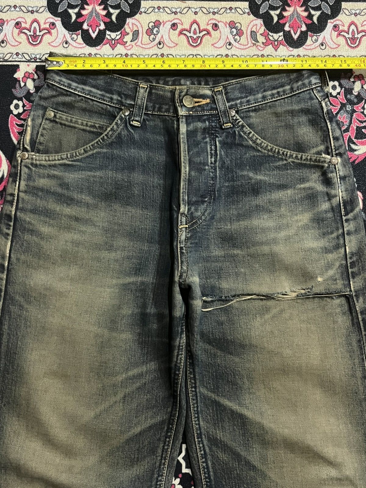 Vintage ⚡️Selvedge⚡️Vintage Lee Riders Sanforized Mud Washed Jeans Size US 27 - 18 Thumbnail