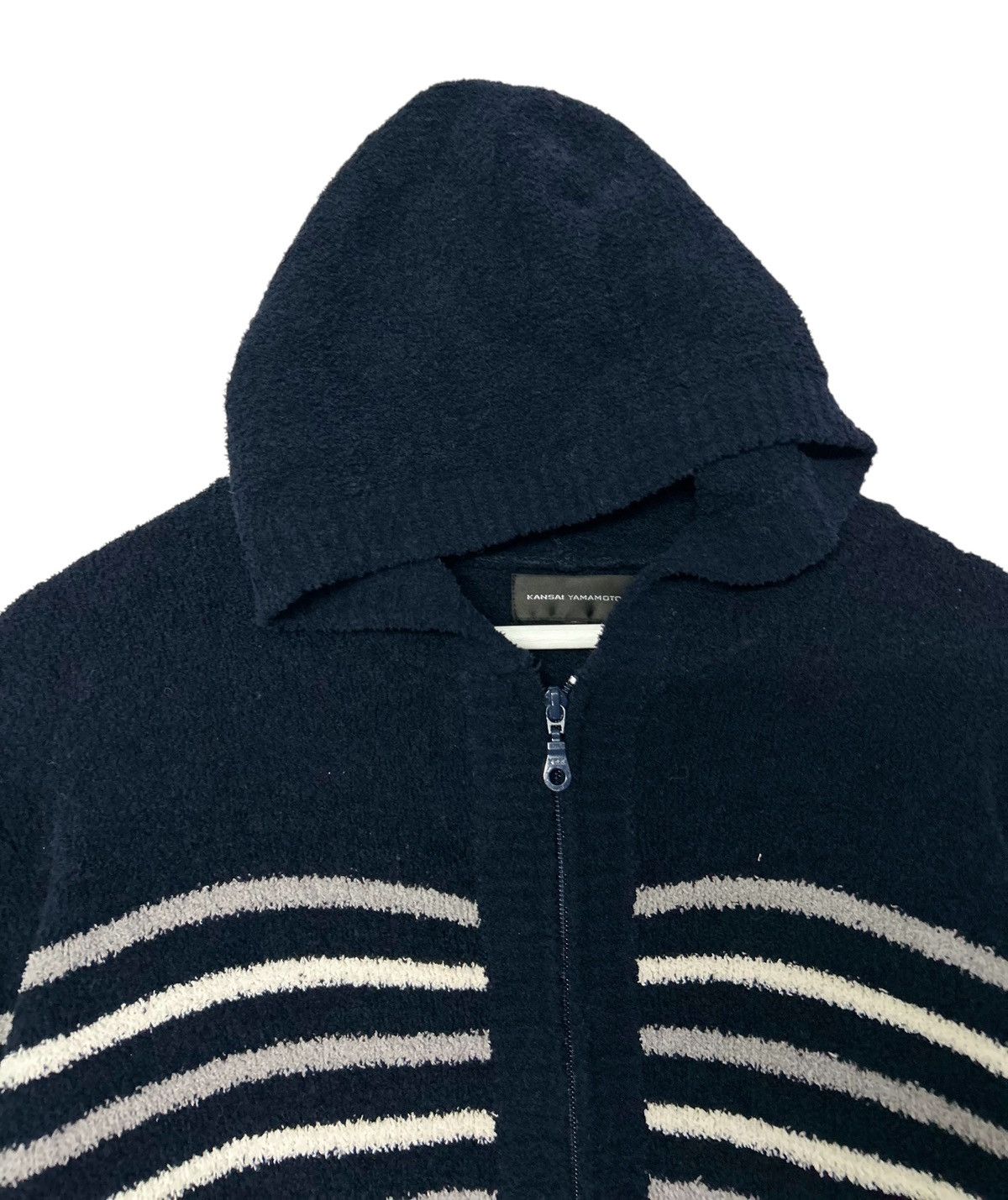 Japanese Brand × Kansai Yamamoto 🔥💥 KANSAI YAMAMOTO Sweatshirt Zipper Up Fleece Stripped Size US L / EU 52-54 / 3 - 9 Thumbnail