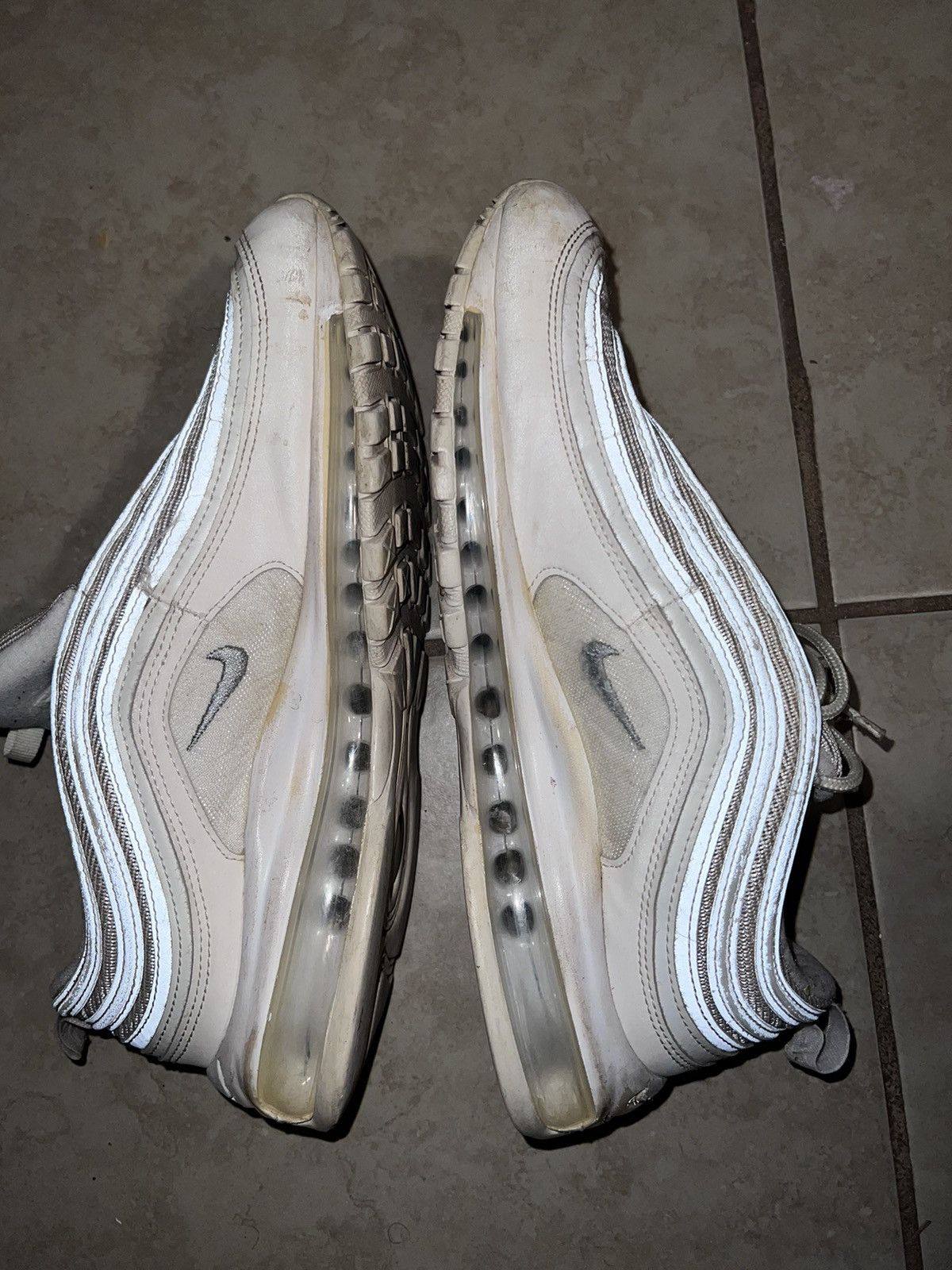 Nike Nike Air Max 97 Triple White Wolf Grey Size US 10.5 / EU 43-44 - 7 Thumbnail