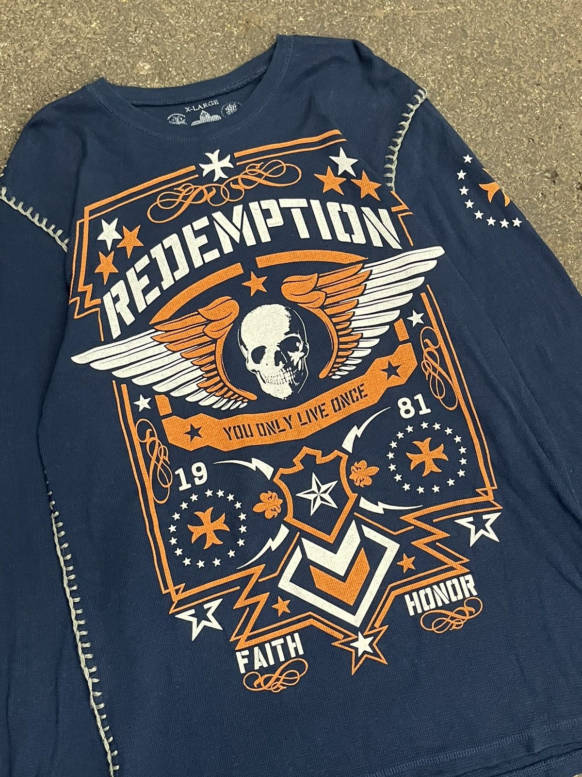 Affliction Affliction style grunge thermal long sleeve skater hype y2k Size US XL / EU 56 / 4 - 4 Thumbnail