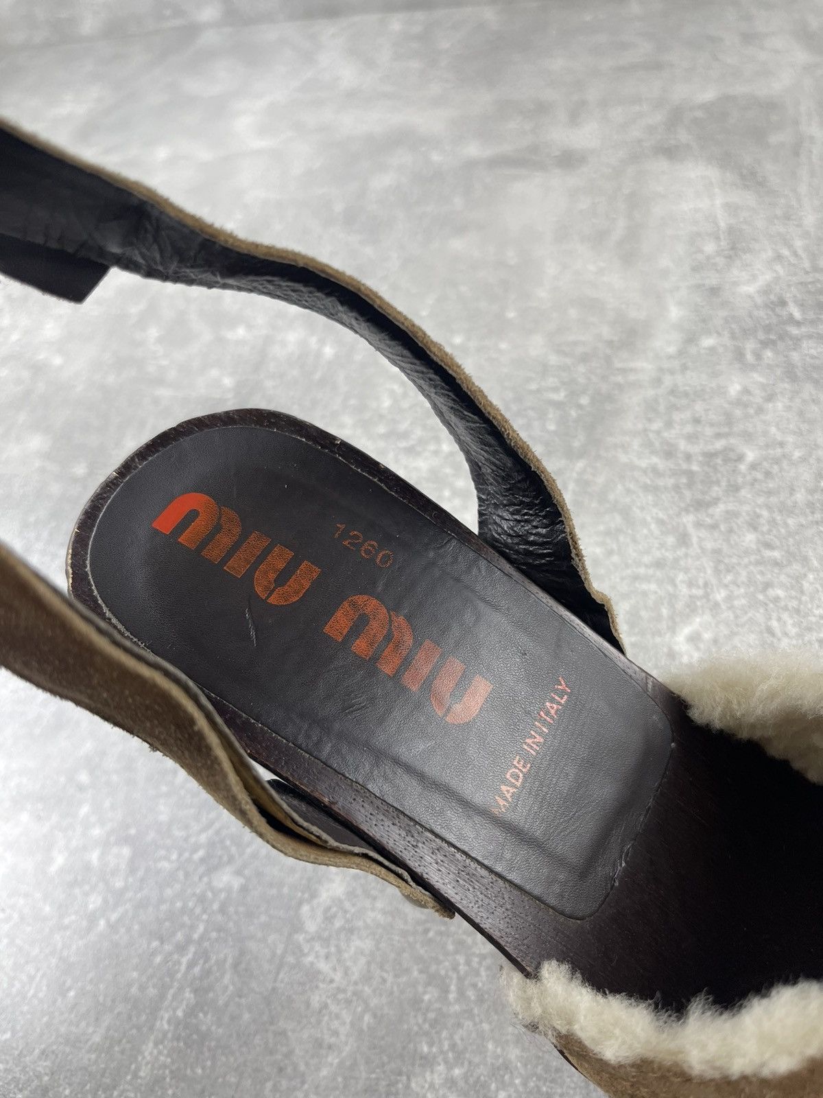 Miu Miu Miu Miu Archive Shearling Wooden Platform Clogs Sandals Size US 9 / IT 39 - 14 Thumbnail