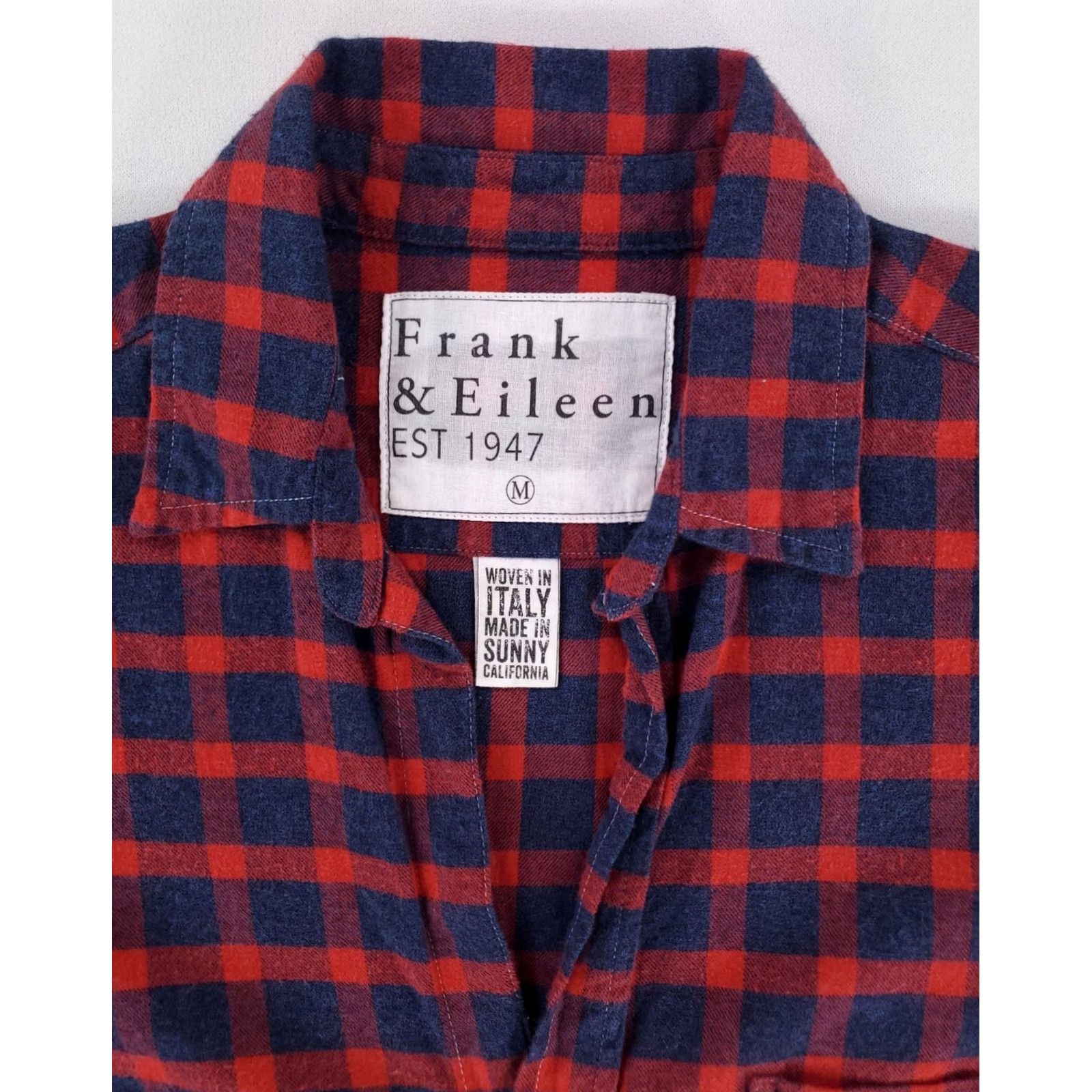 Frank & Eileen VINTAGE Frank & Eileen Button-Up Shirt Women M Red Blue Plaid Boyfriend Made USA Womens M Size M / US 6-8 / IT 42-44 - 2 Thumbnail