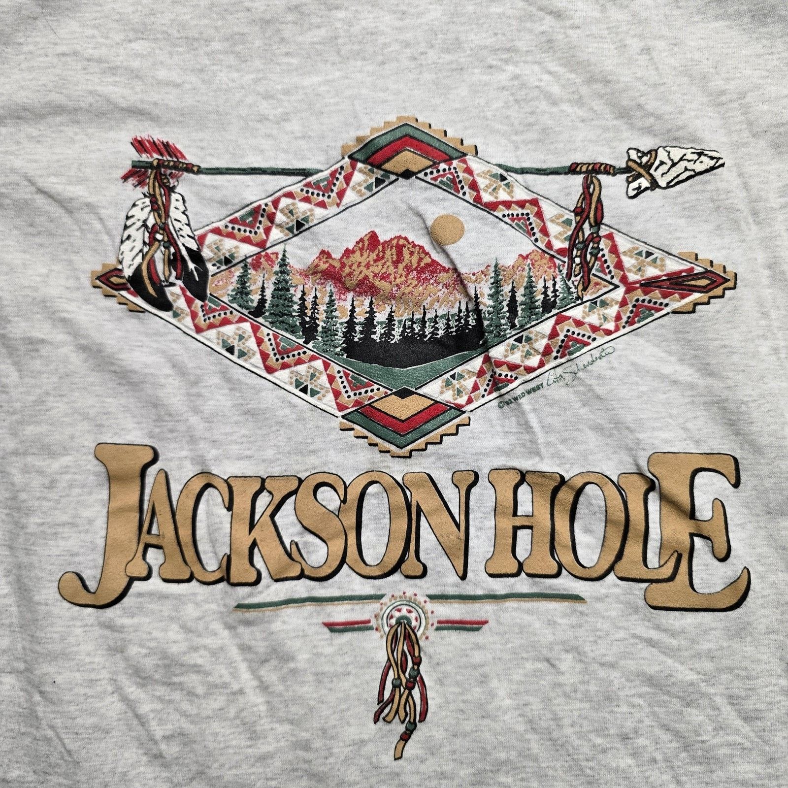 Vintage Vintage Las Vegas Jackson Hole Medium Gray Ringer Tee 90s Size US M / EU 48-50 / 2 - 6 Thumbnail