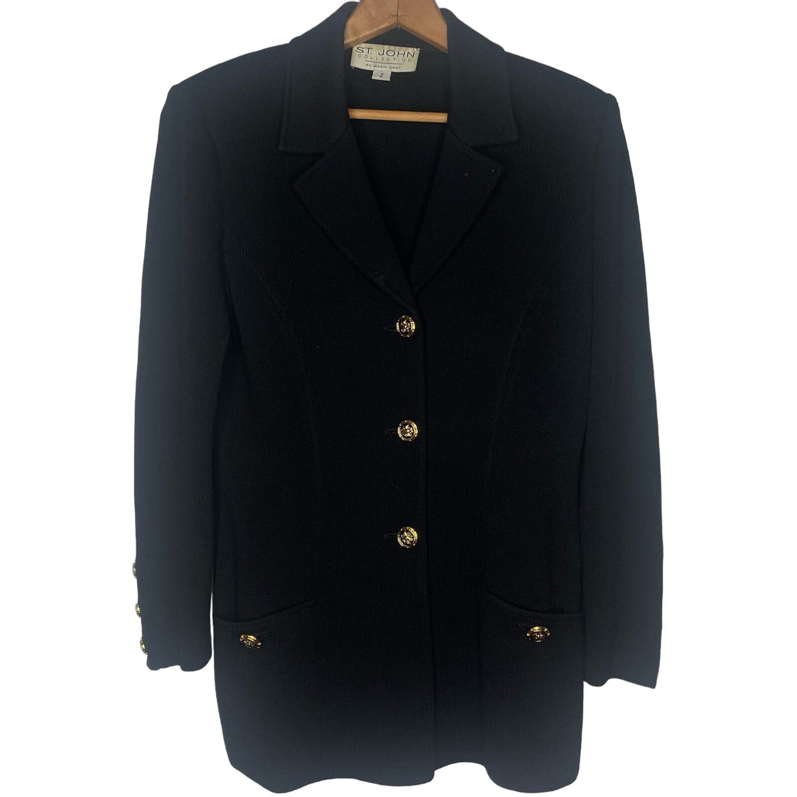 St. John ST. JOHN Collection Knit Blazer Jacket Size XS / US 0-2 / IT 36-38 - 1 Thumbnail