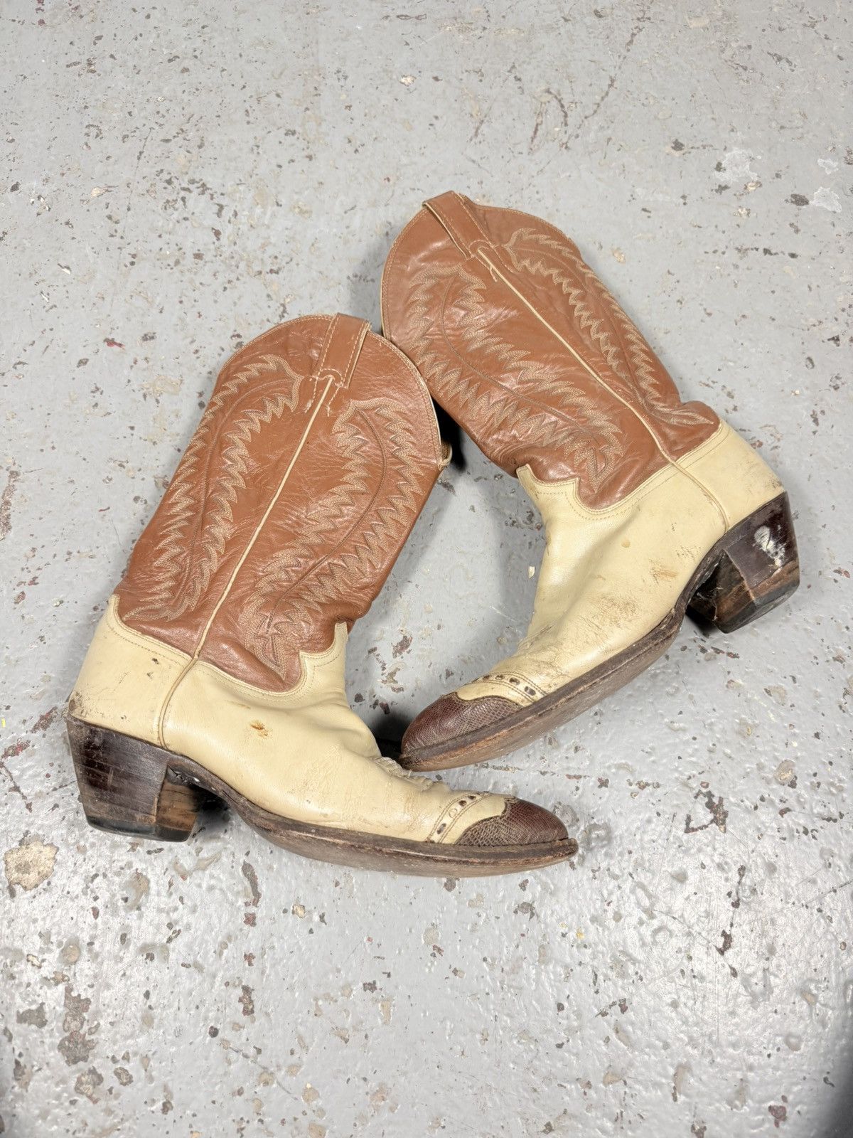 Justin 70s Vintage Made In Usa Justins Lizard Toes Boots Size US 10 / EU 43 - 3 Thumbnail