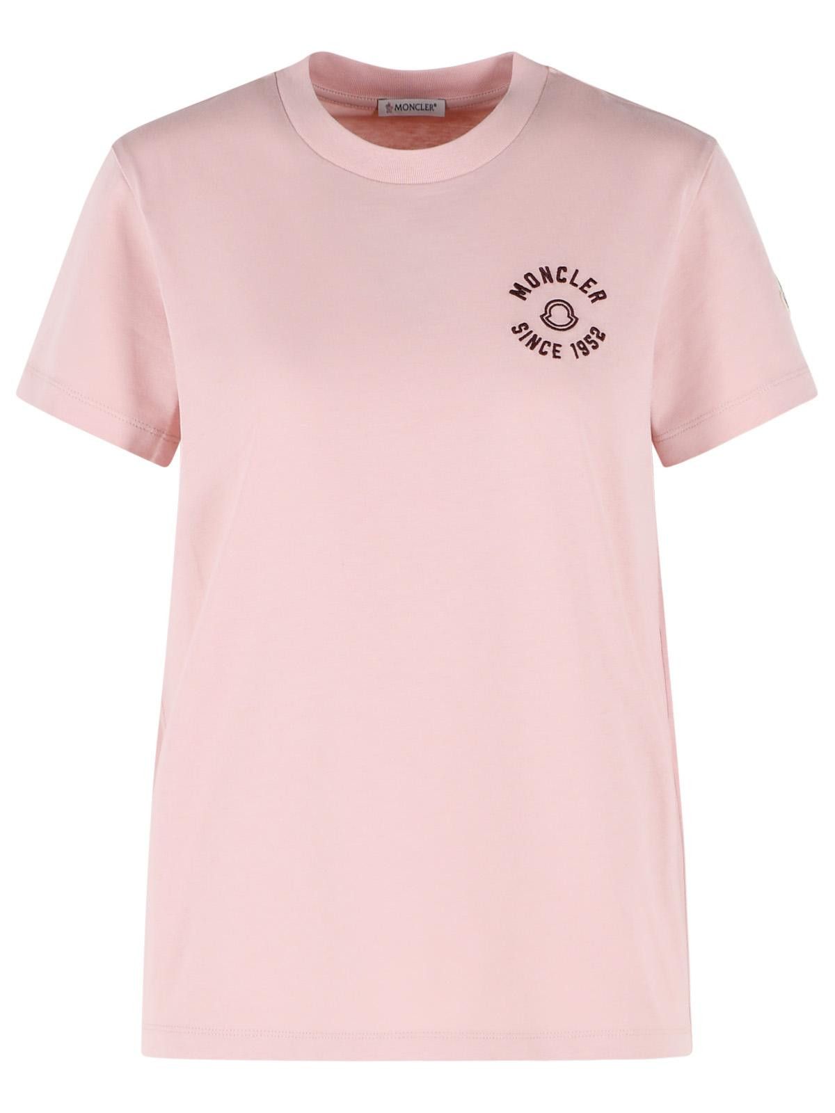 Moncler MONCLER Pink Cotton T-Shirt Size M / US 6-8 / IT 42-44 - 1 Thumbnail