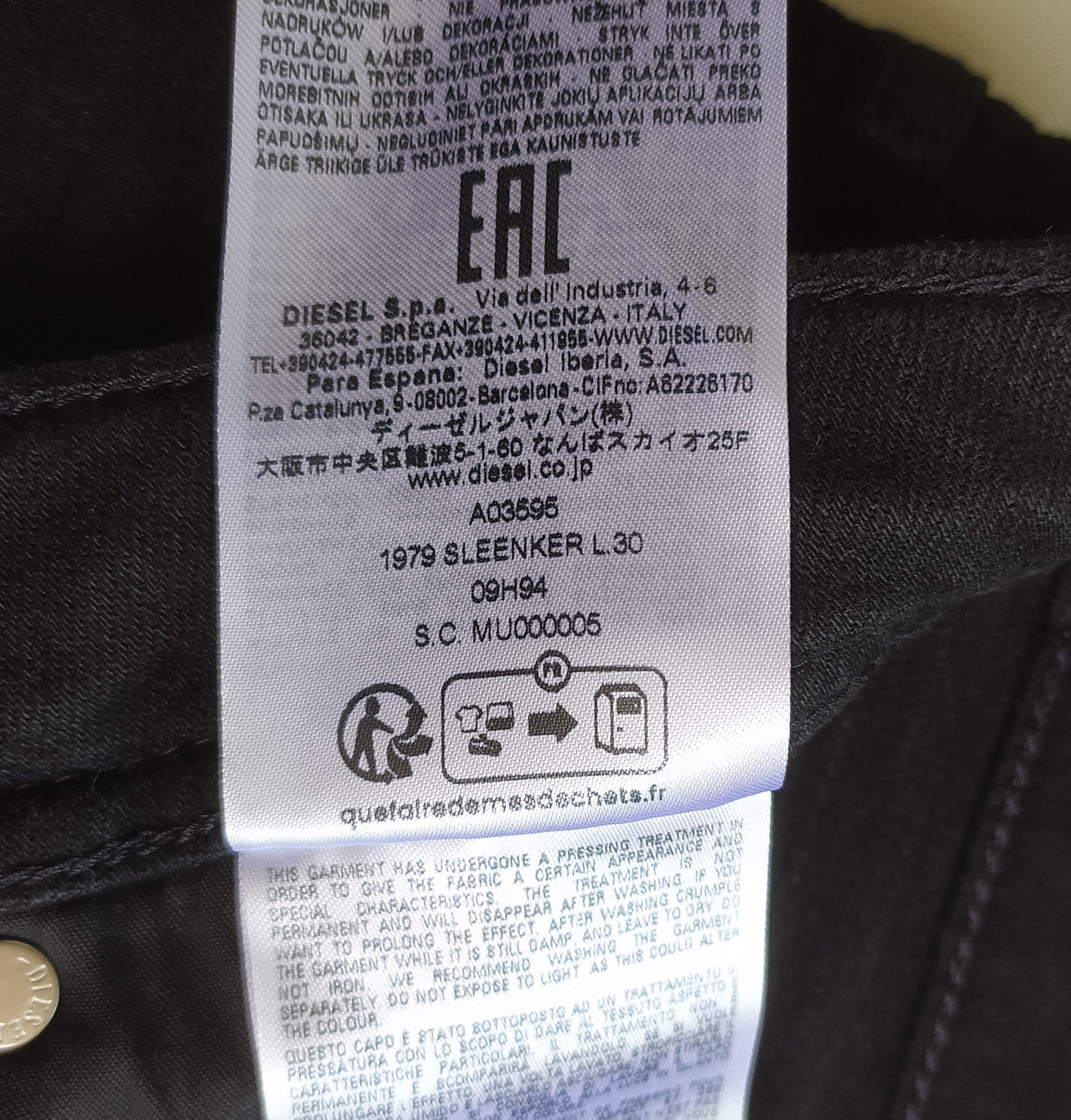 Diesel Diesel 1979 SLEENKER Men's Jeans Free Shipping T/ 9836 Size US 31 - 5 Thumbnail