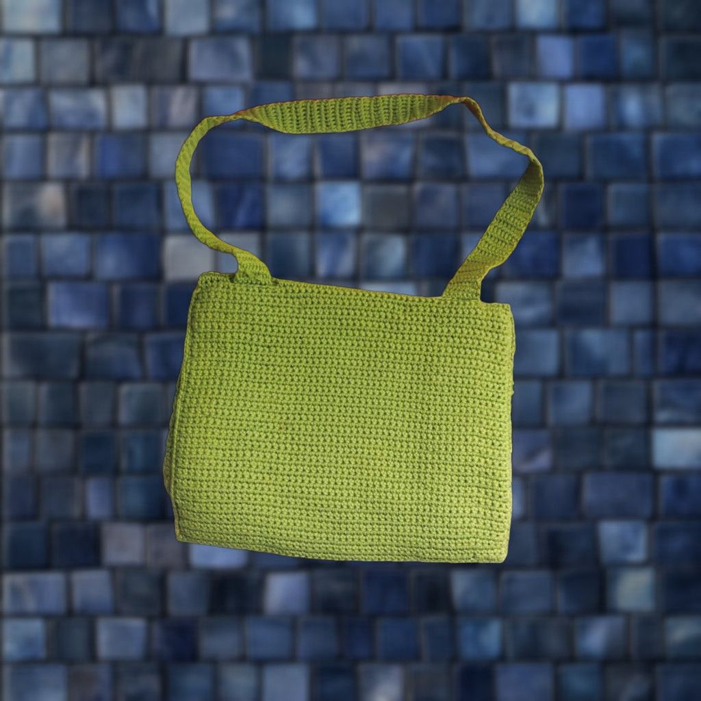Olive VTG 60s 70s Moss Olive Green Boho Hippy Crochet Handmade Retro Purse Bag Purse Women Size ONE SIZE - 1 Thumbnail