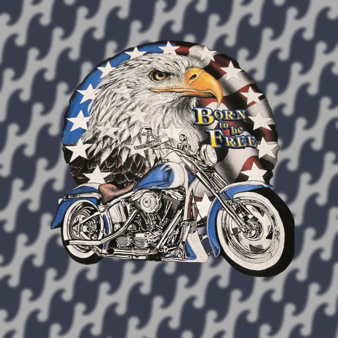 Vintage Vintage CMJ T-Shirt Men's L Gray Cotton Short Sleeve Crew Neck Biker Motorcycle Eagle Sturgis Graphic Tee 1990s Size US L / EU 52-54 / 3 - 1 Thumbnail