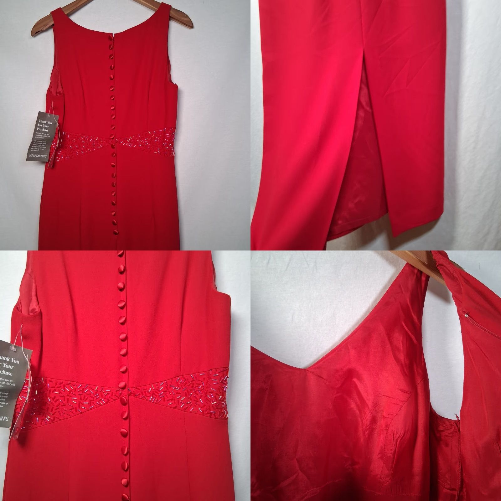 Donna Morgan VINTAGE Donna Morgan Evening Gown Dress Size 8 Red Sleeveless Long Beaded Dress Woman Size M / US 6-8 / IT 42-44 - 10 Thumbnail