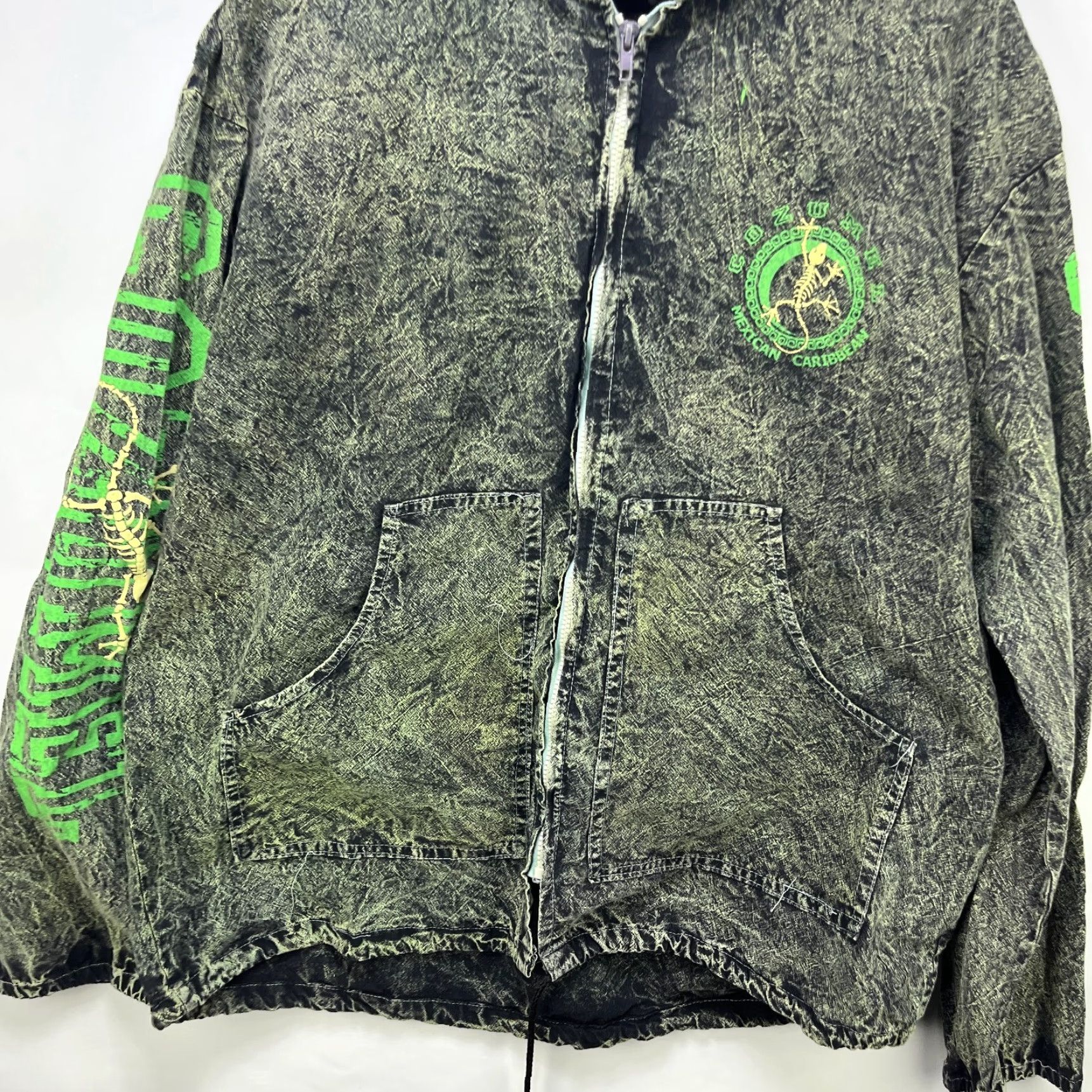 Lululemon VINTAGE 90s Bones Lizard Cozumel Mexico Hooded Jacket Zip up 2XL Size US XXL / EU 58 / 5 - 7 Thumbnail