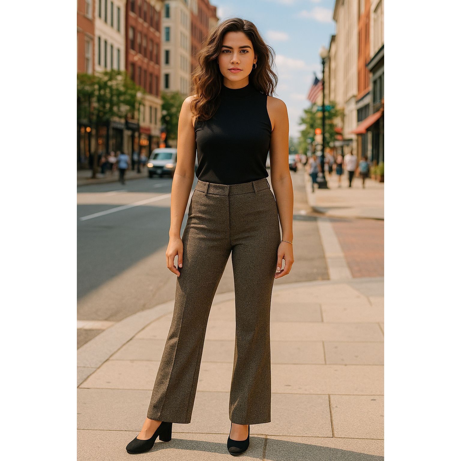 Other 7th Avenue Size 12 Tweed Trousers Flared Leg Tailored Work P Size 32" / US 10 / IT 46 - 1 Thumbnail