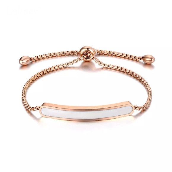 Other Stainless Steel White Glaze Chain Bracelet Size ONE SIZE - 1 Thumbnail