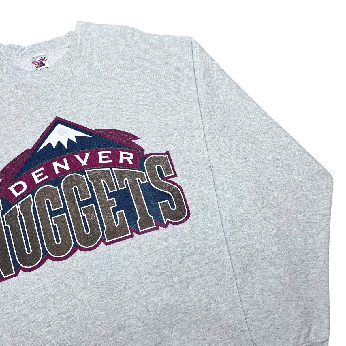 NBA Vintage 90s NBA Denver Nuggets Spell Out 3D Logo Sweatshirt Size US L / EU 52-54 / 3 - 15 Thumbnail