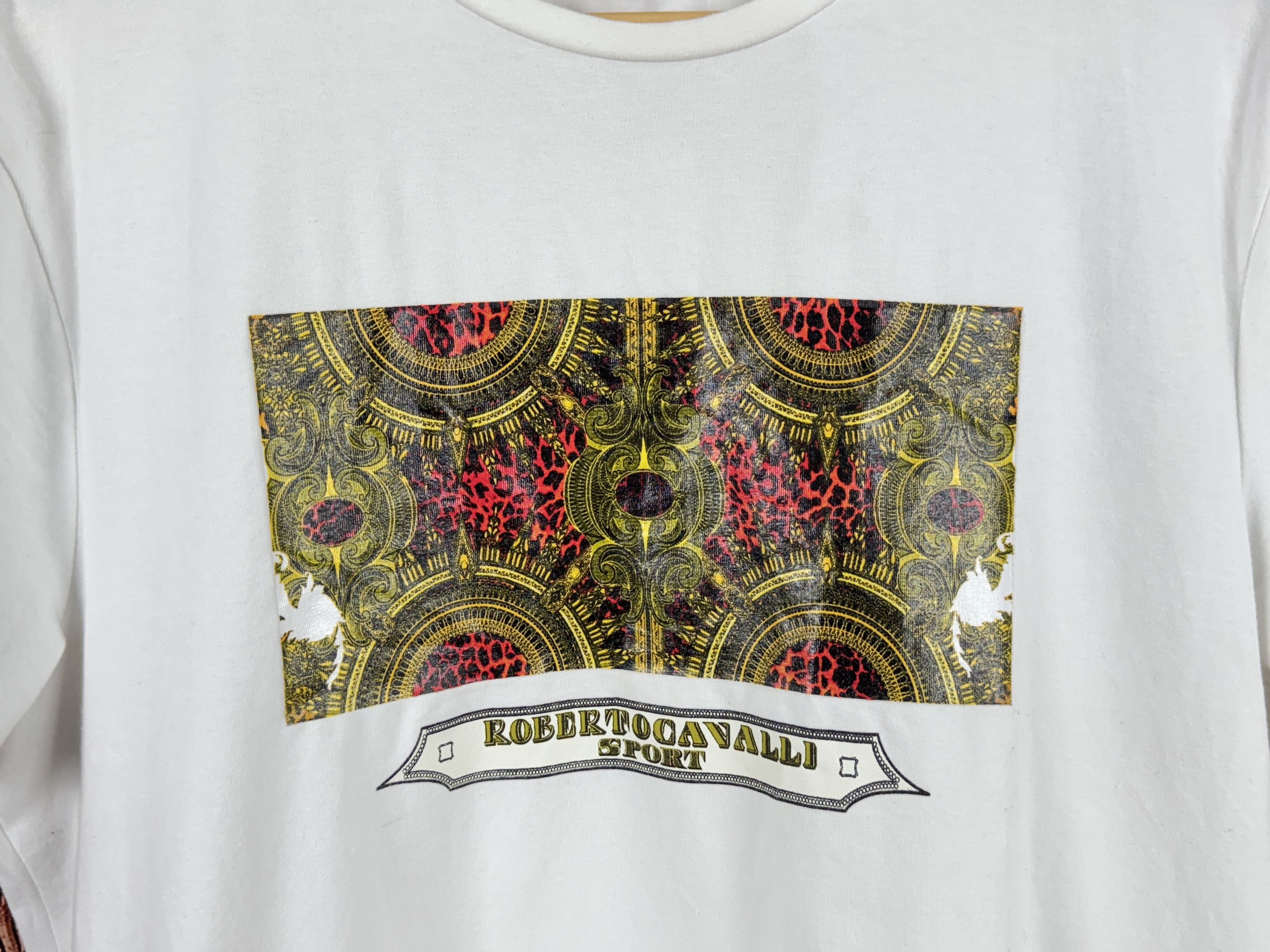 Roberto Cavalli Roberto Cavalli Sport Print White Tee Shirt Size US L / EU 52-54 / 3 - 3 Thumbnail