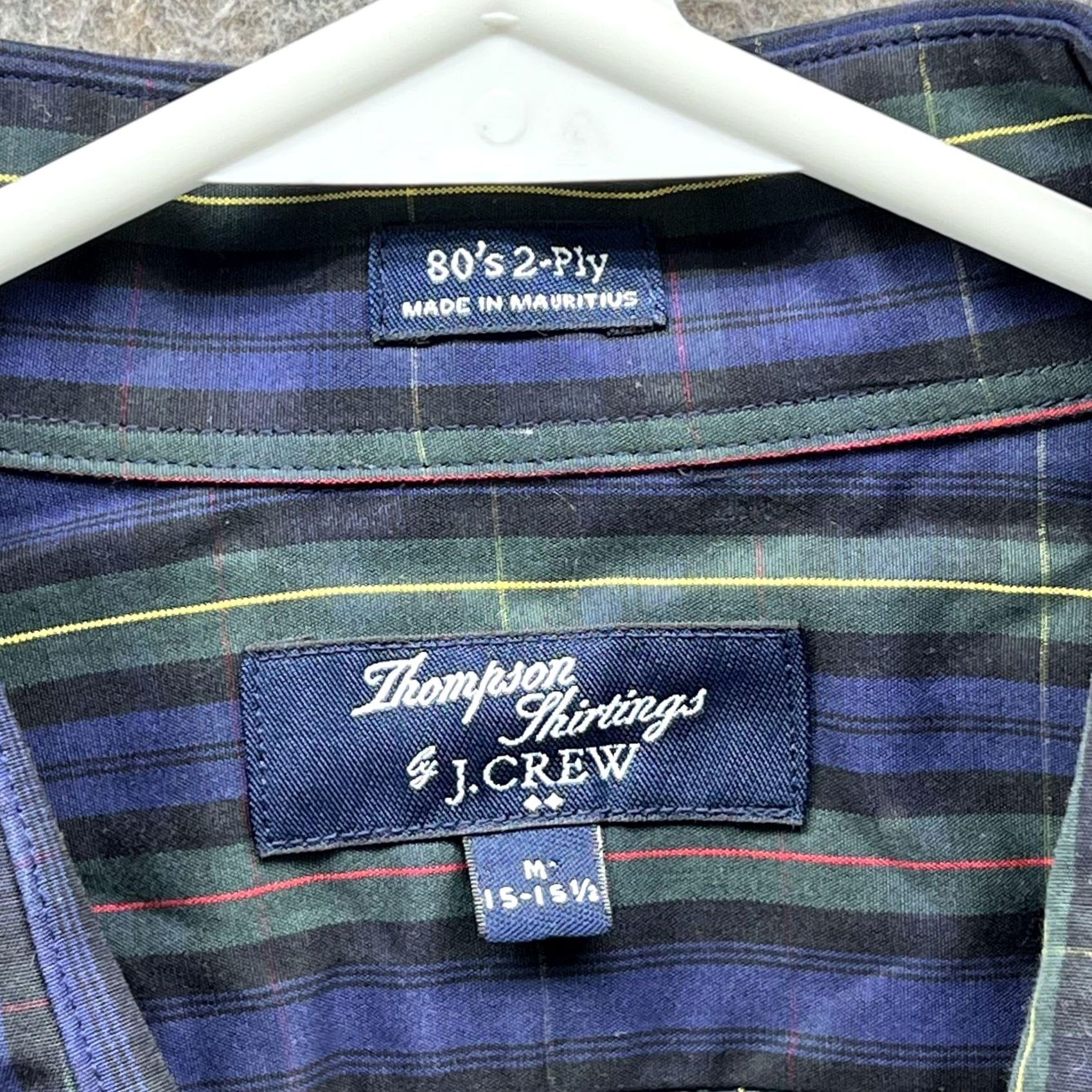J.Crew J.Crew Shirt Mens Medium Blue Plaid Button Front Woven 80s 2-Ply Cotton Casual Long Sleeve Size US M / EU 48-50 / 2 - 3 Thumbnail