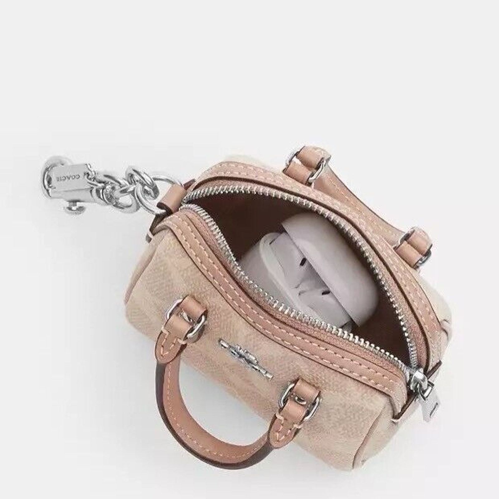 Coach NWT Coach Mini Rowan Bag Charm Signature Canvas CU278 Size ONE SIZE - 7 Thumbnail