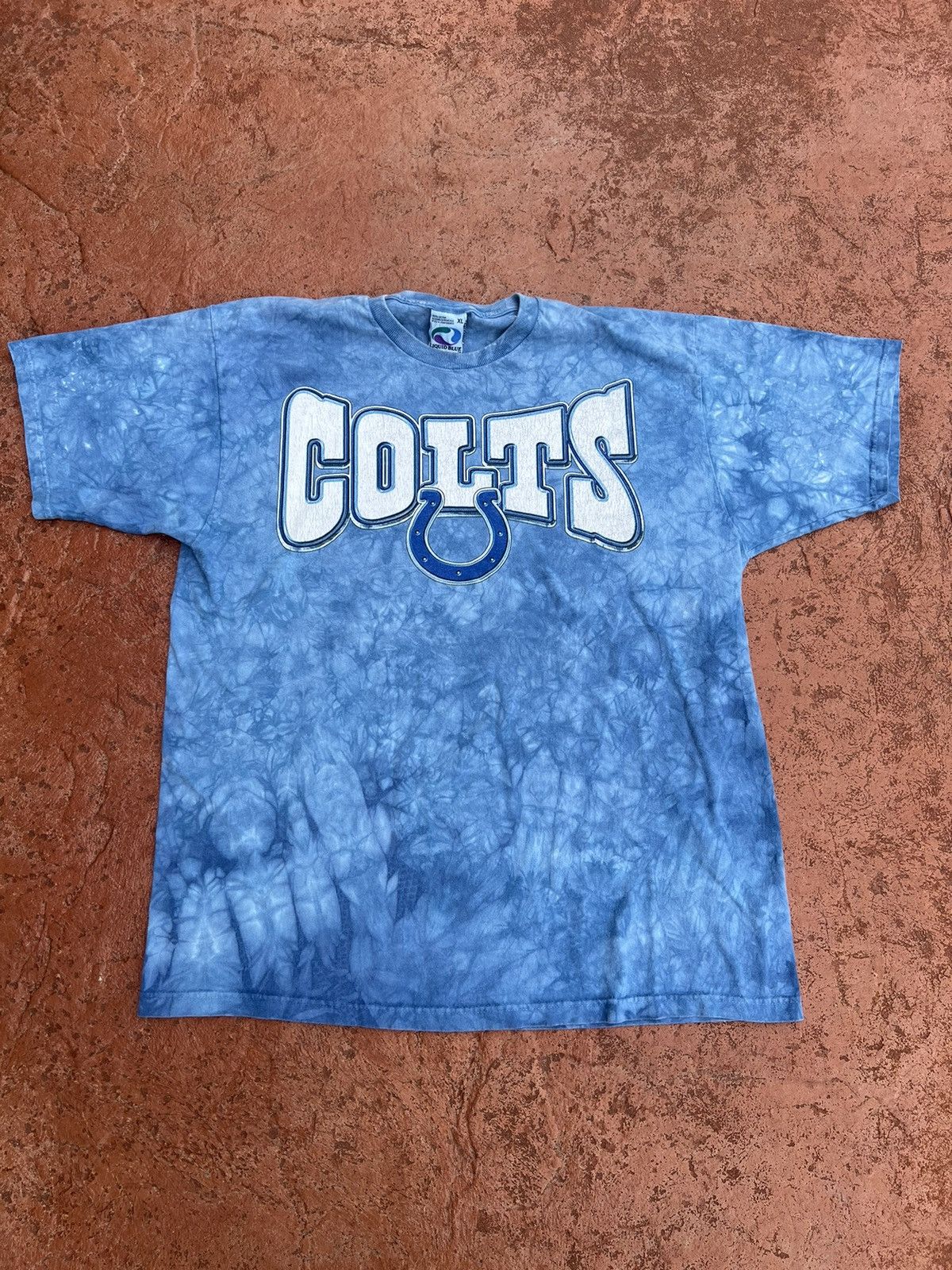 Liquid Blue Vintage 90s Tye Dyed Liquid Blue Indianapolis Colts NFL Tee Size US XL / EU 56 / 4 - 1 Thumbnail