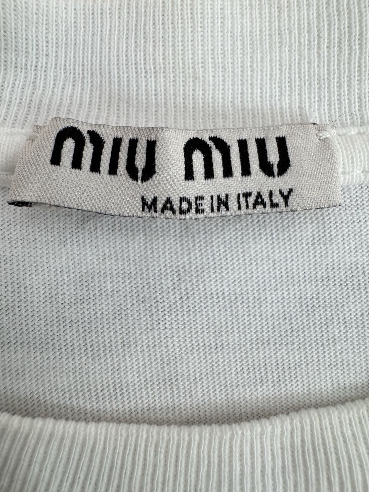 Miu Miu Miu Miu Crew Neck Short Sleeve Star Studded T-Shirt K26WX Size XS / US 0-2 / IT 36-38 - 5 Thumbnail