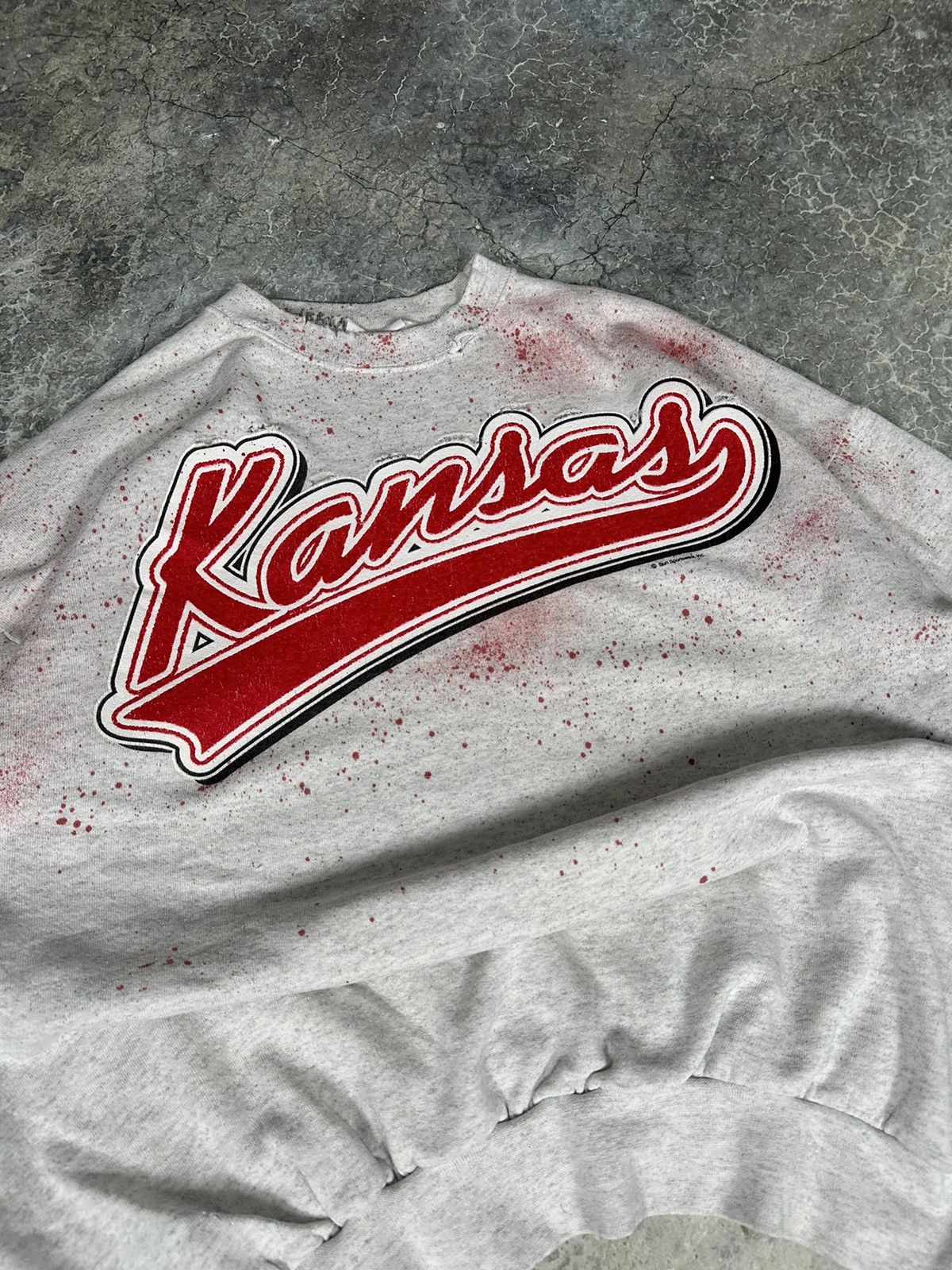 Vintage Vintage Kansas State Thrashed Crewneck Size US L / EU 52-54 / 3 - 4 Thumbnail