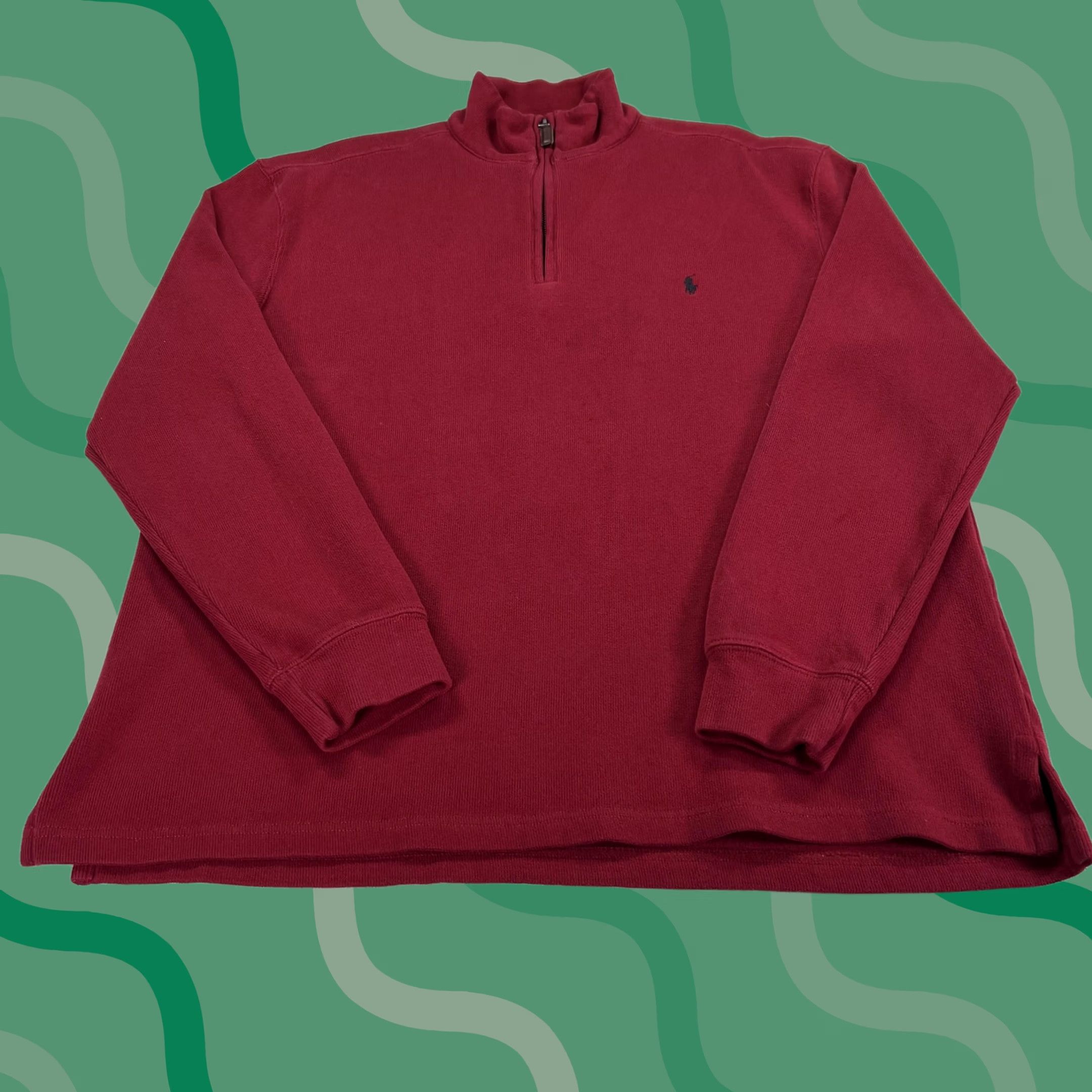 Polo Ralph Lauren Sweater Mens Large Red Half Zip Pullover Vtg 90s Classic Pony Usa, Men's