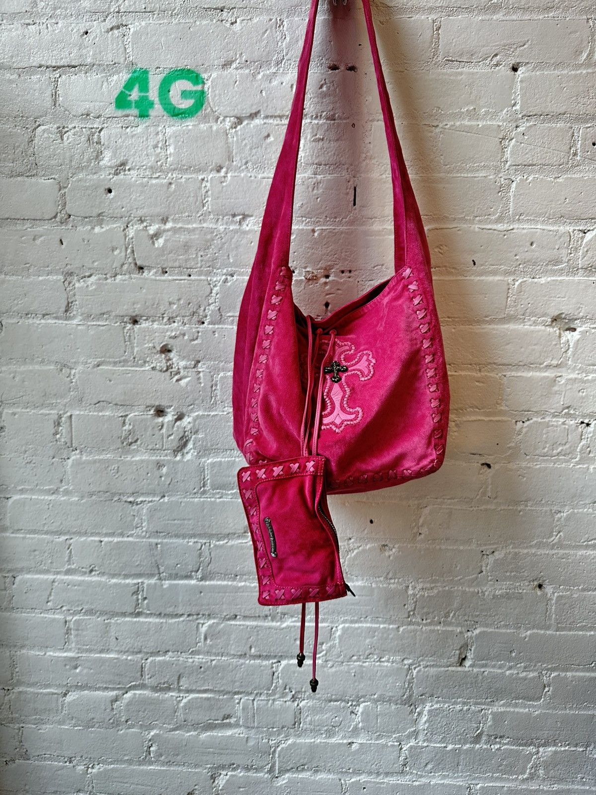 Chrome Hearts CHROME HEARTS SUEDE PINK BOJO BAG Size ONE SIZE - 1 Thumbnail