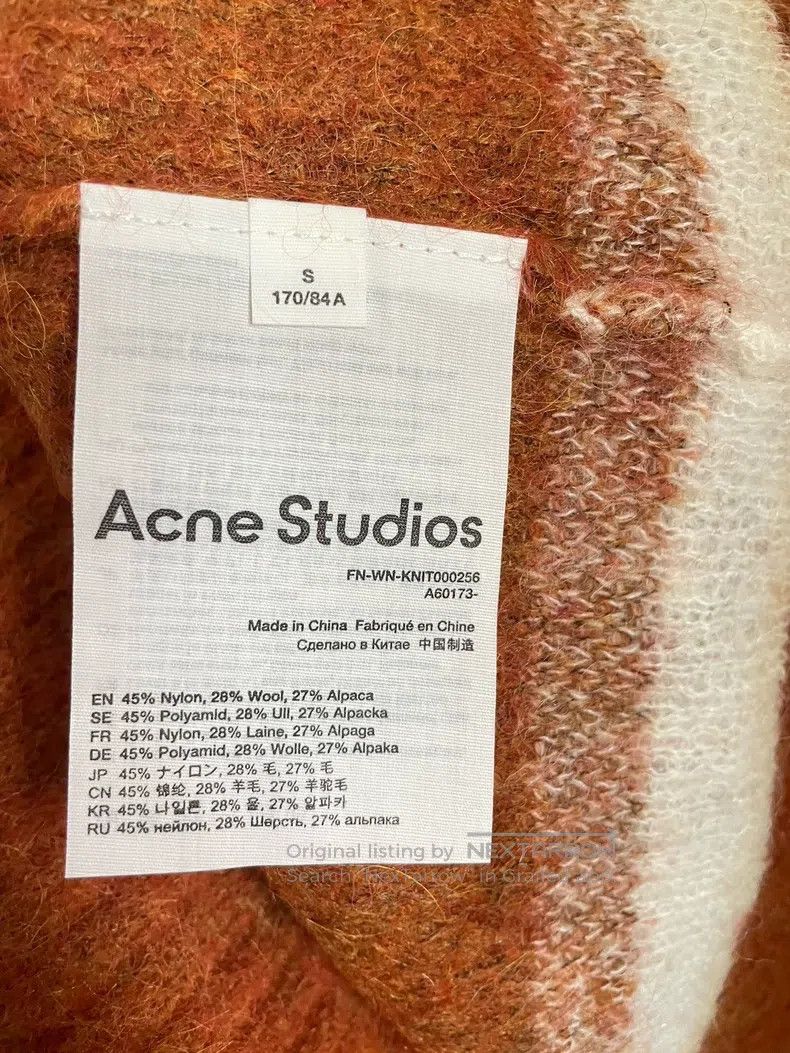 Acne Studios Acne Studios Colorblock Striped Mohair Cardigan, Orange wi Size US S / EU 44-46 / 1 - 4 Thumbnail
