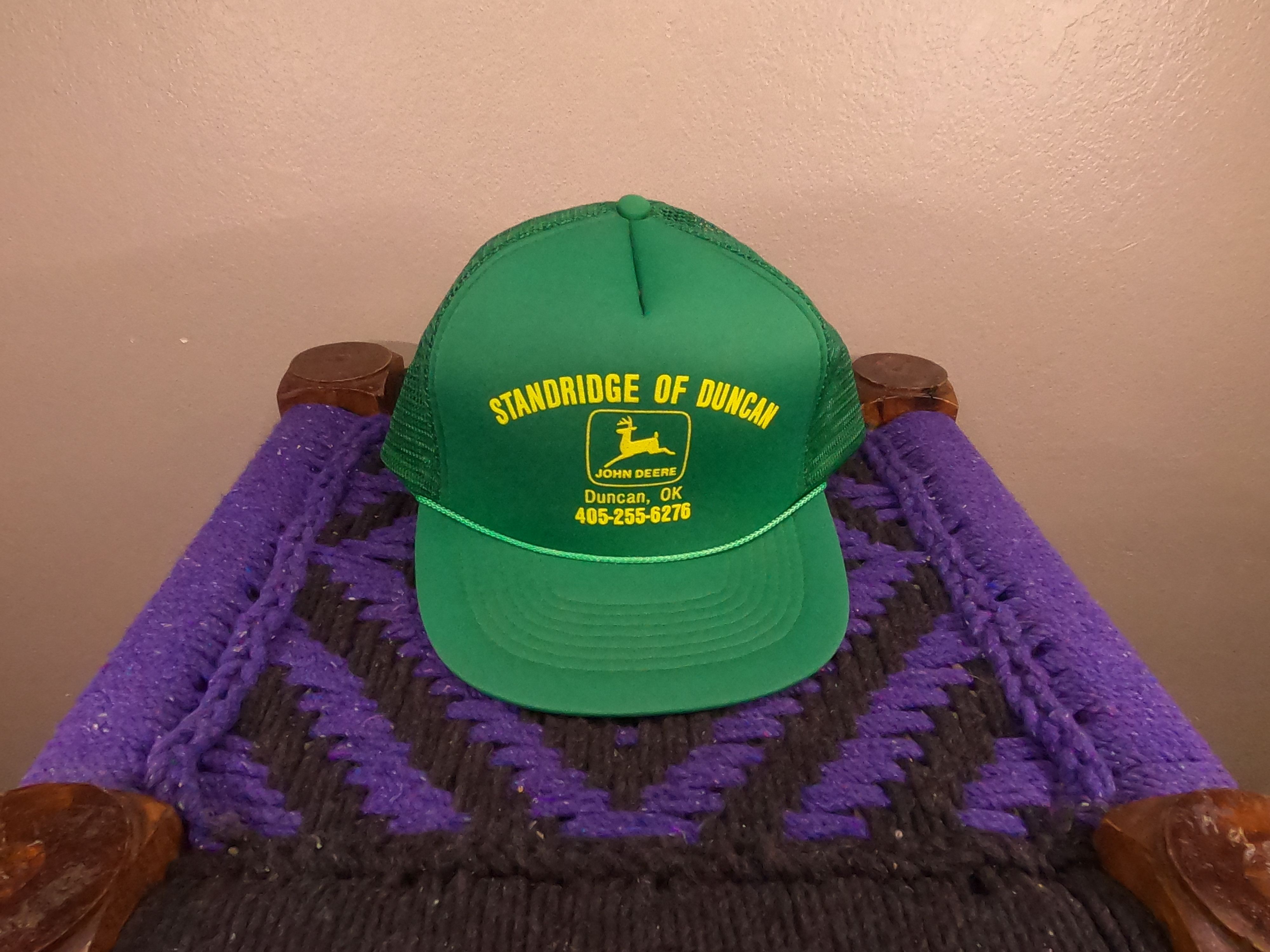 John Deere John Deere Promo Duncan Oklahoma Vintage Trucker Hat Size ONE SIZE - 1 Thumbnail