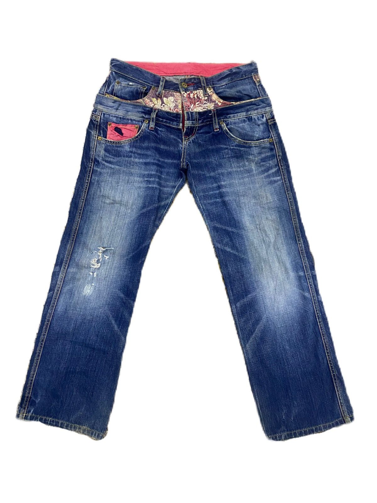 Eternal × Japanese Brand × Kapital JAPAN BRAND ETERNAL DOUBLE WAIST JEANS, KAPITAL STYLE RIPPED Size US 31 - 1 Thumbnail