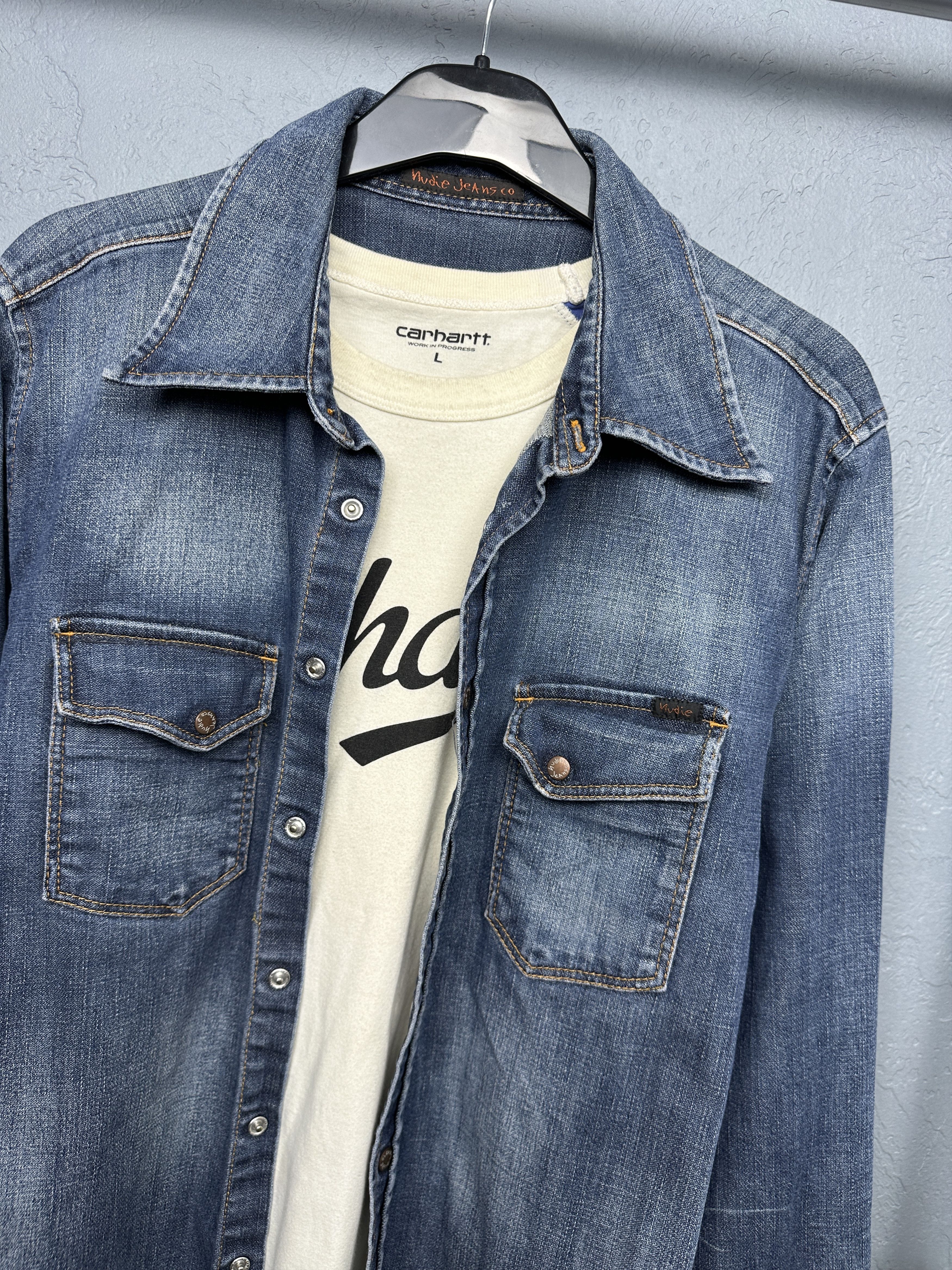 Nudie Jeans Nudie Jeans Mens Denim Shirt Size US L / EU 52-54 / 3 - 2 Thumbnail
