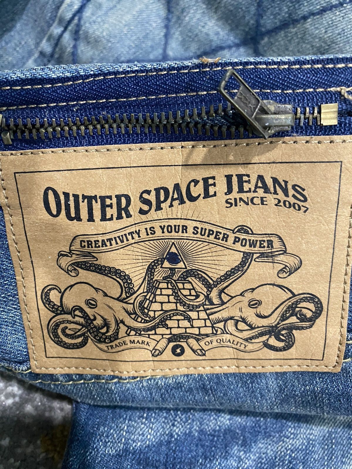 Japanese Brand × Kapital JAPAN BRAND OUTER SPACE RIPPED STYLE DENIM DISTRESS Size US 34 / EU 50 - 7 Thumbnail