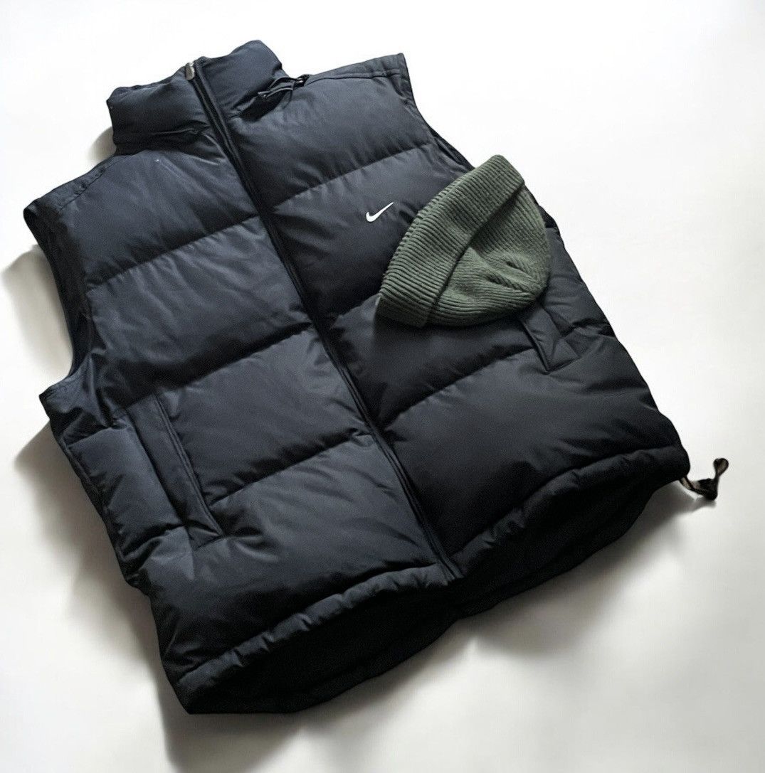 Nike × Vintage Vintage Nike Puffer Vest Jacket Y2K Black Size US L / EU 52-54 / 3 - 2 Thumbnail