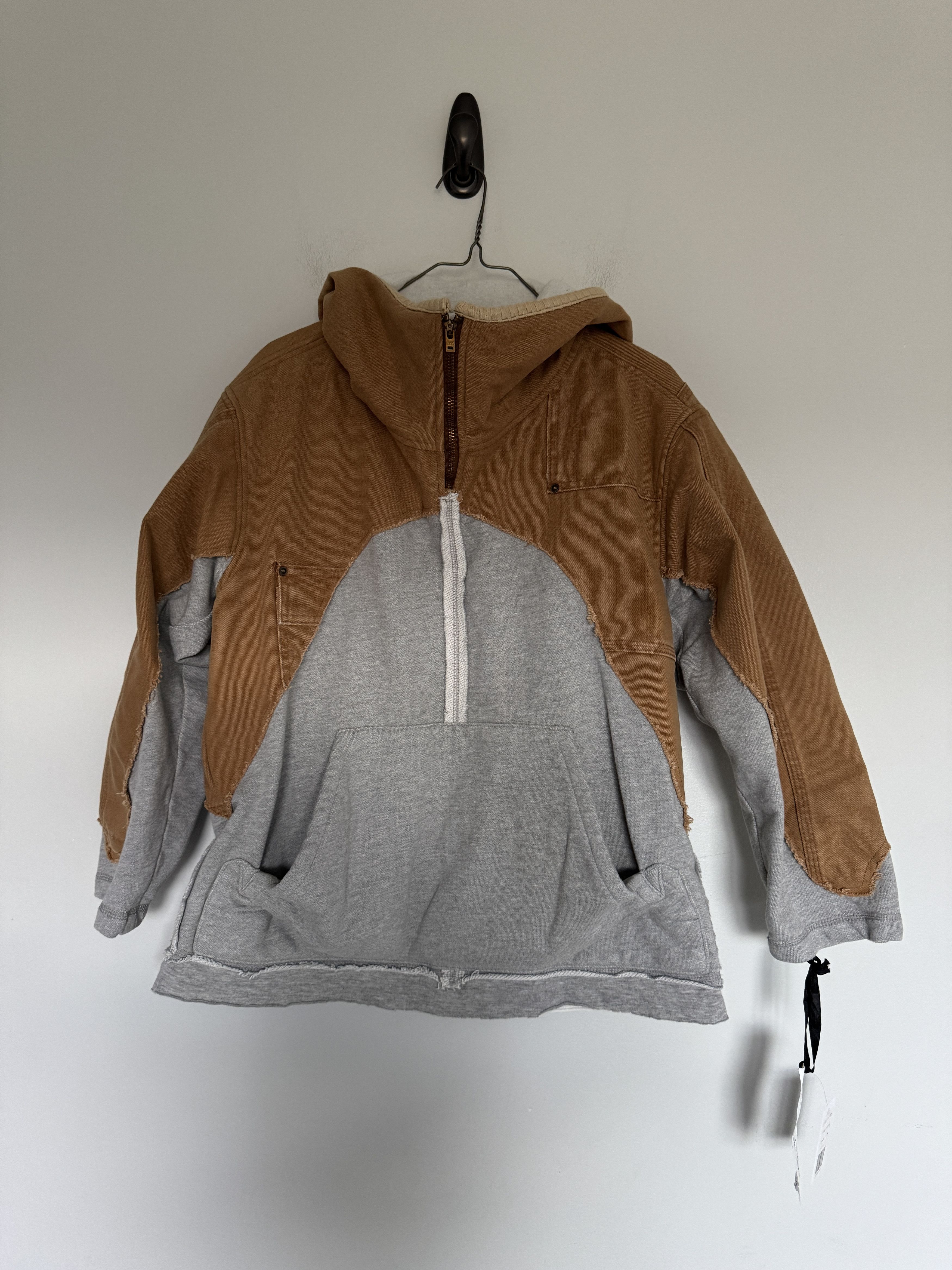 GREG LAUREN TRACK HOODIE (TAN) SS25 NEW $1,250
