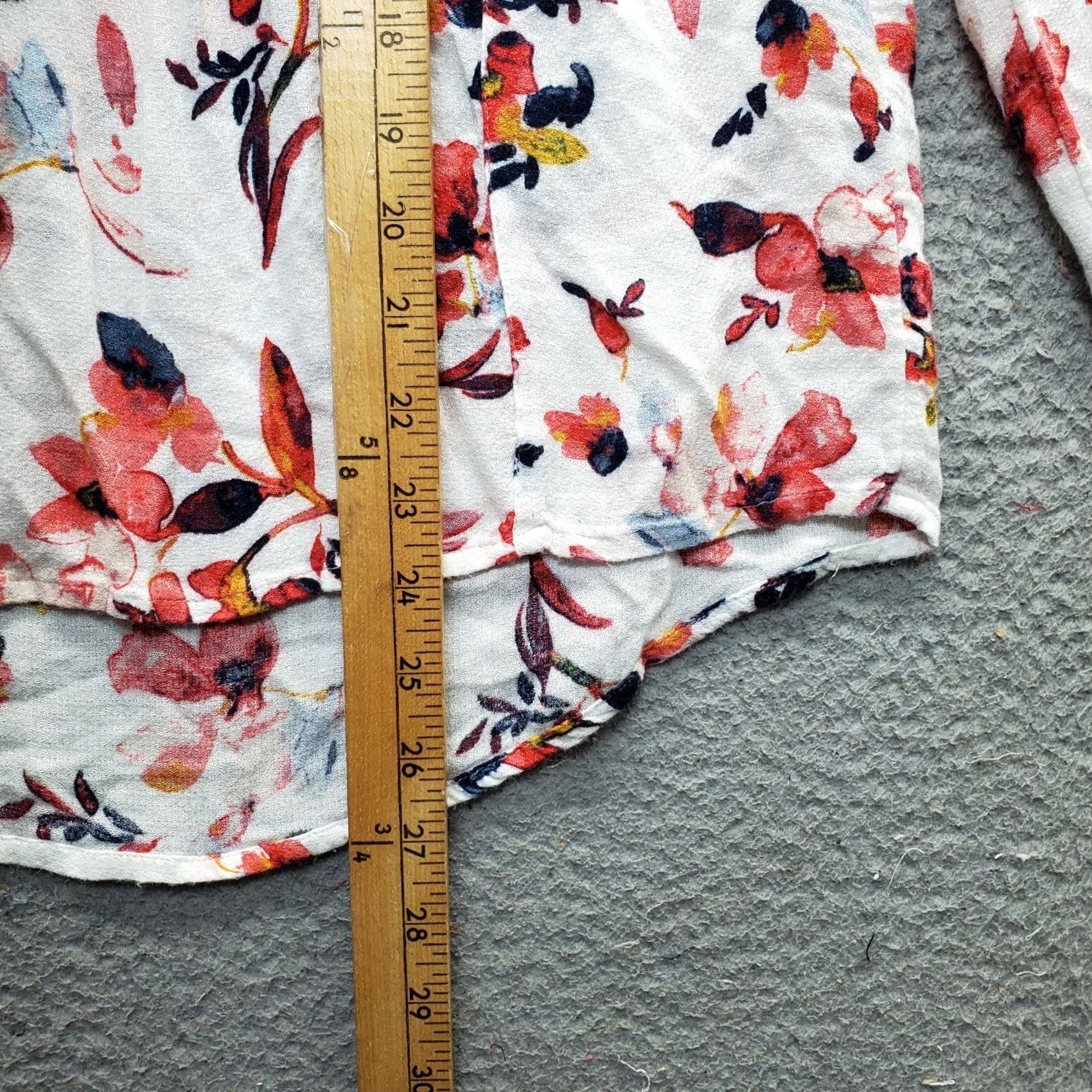 Lucky Brand Lucky Brand Blouse Women's S Floral Pleated Long Sleeve V-Neck Split Neck Shirt Size S / US 4 / IT 40 - 3 Thumbnail