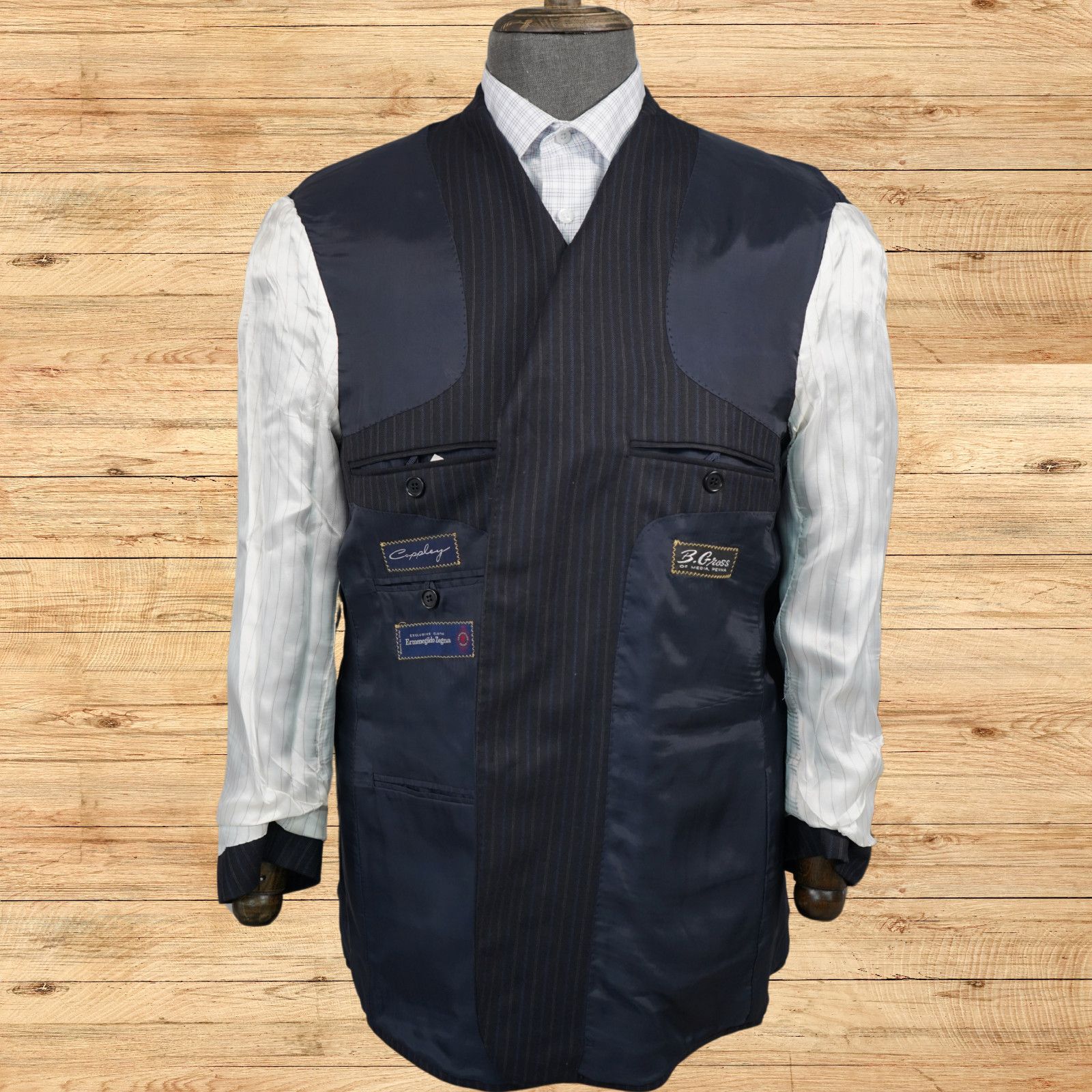 Ermenegildo Zegna Ermenegildo Zegna Blazer Mens 42S Navy 3 Button Wool Size 42S - 5 Thumbnail