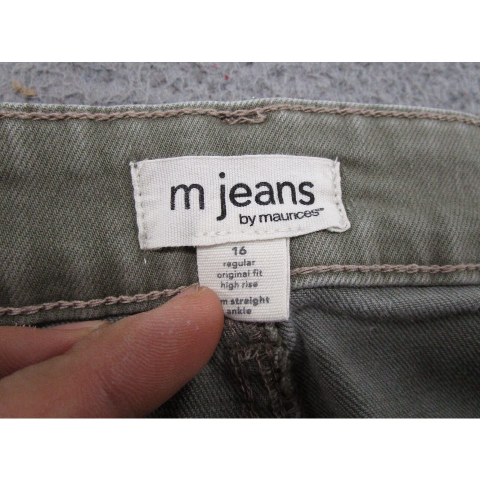 Vintage Maurices M Jeans Slim Straight Ankle Olive Green Denim Jeans Size 16 Womens Regular Cotton Denim Size 38" / US 16 / IT 52 - 4 Thumbnail