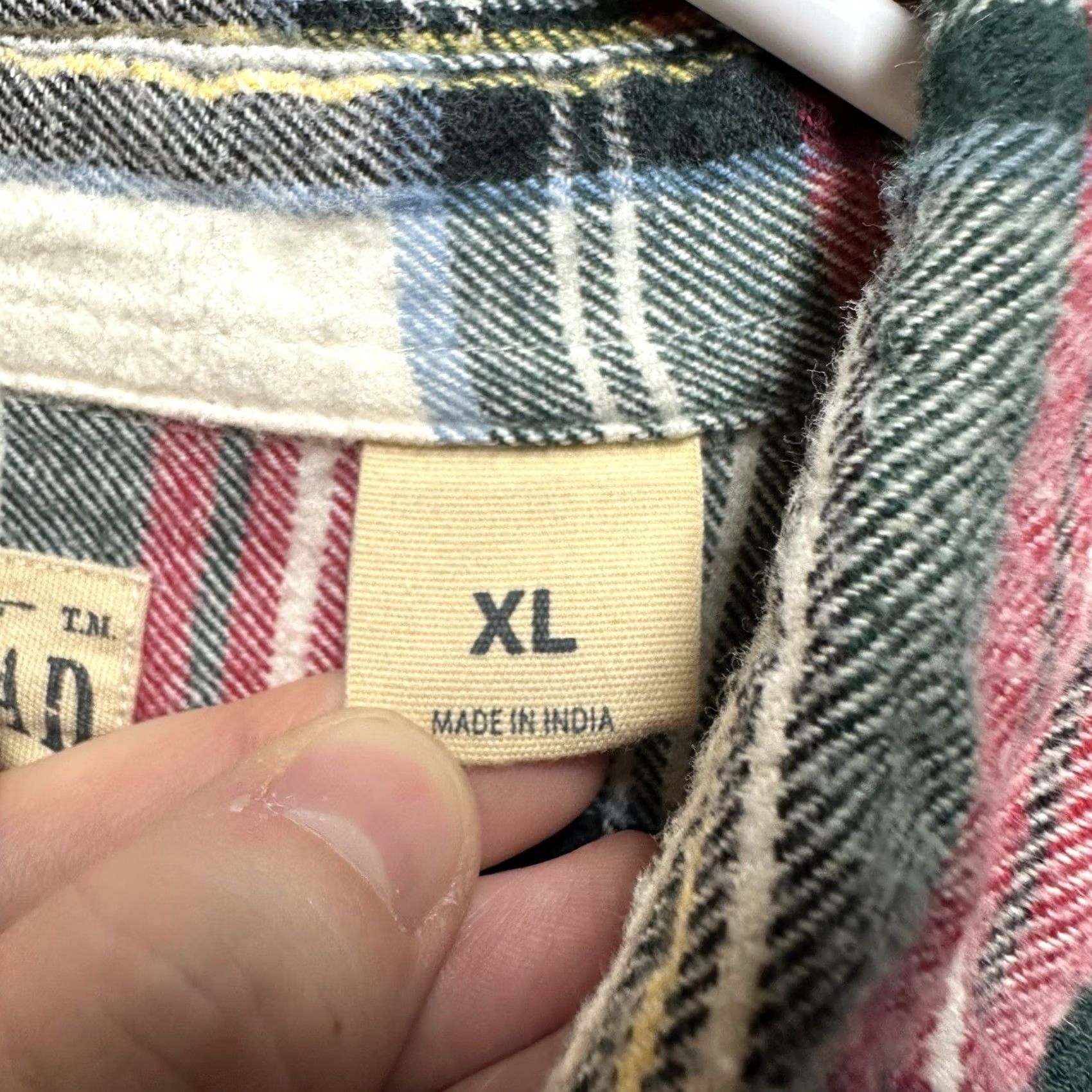 Vintage RedHead Shirt XL Red White Green Plaid Flannel Long Sleeve Button Down EUC Mens Size US XL / EU 56 / 4 - 5 Thumbnail