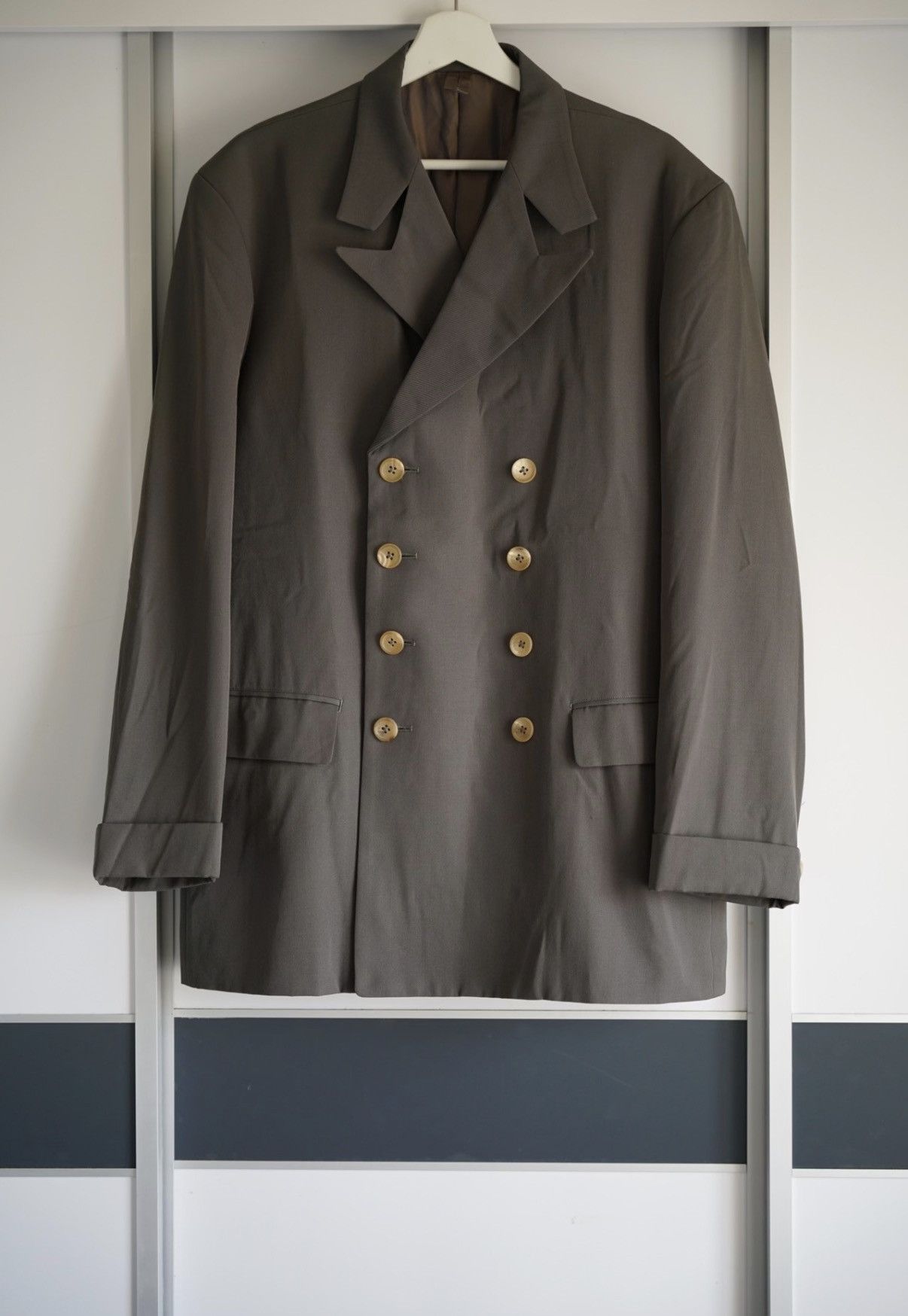 Yohji Yamamoto Yohji Yamamoto 91aw Special Collar Double Breasted Blazer K4 Size US M / EU 48-50 / 2 - 1 Thumbnail