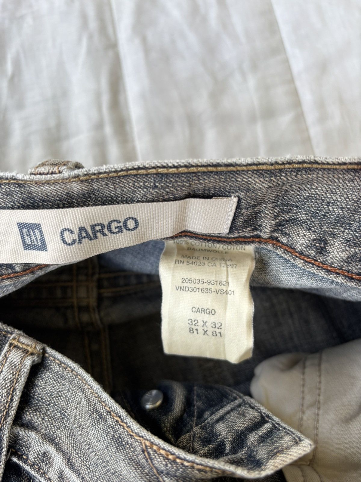 Kapital RARE💥GAP CARGO FADED WASHED DENIM CARGO JEANS WORKWEAR Size US 32 / EU 48 - 10 Thumbnail