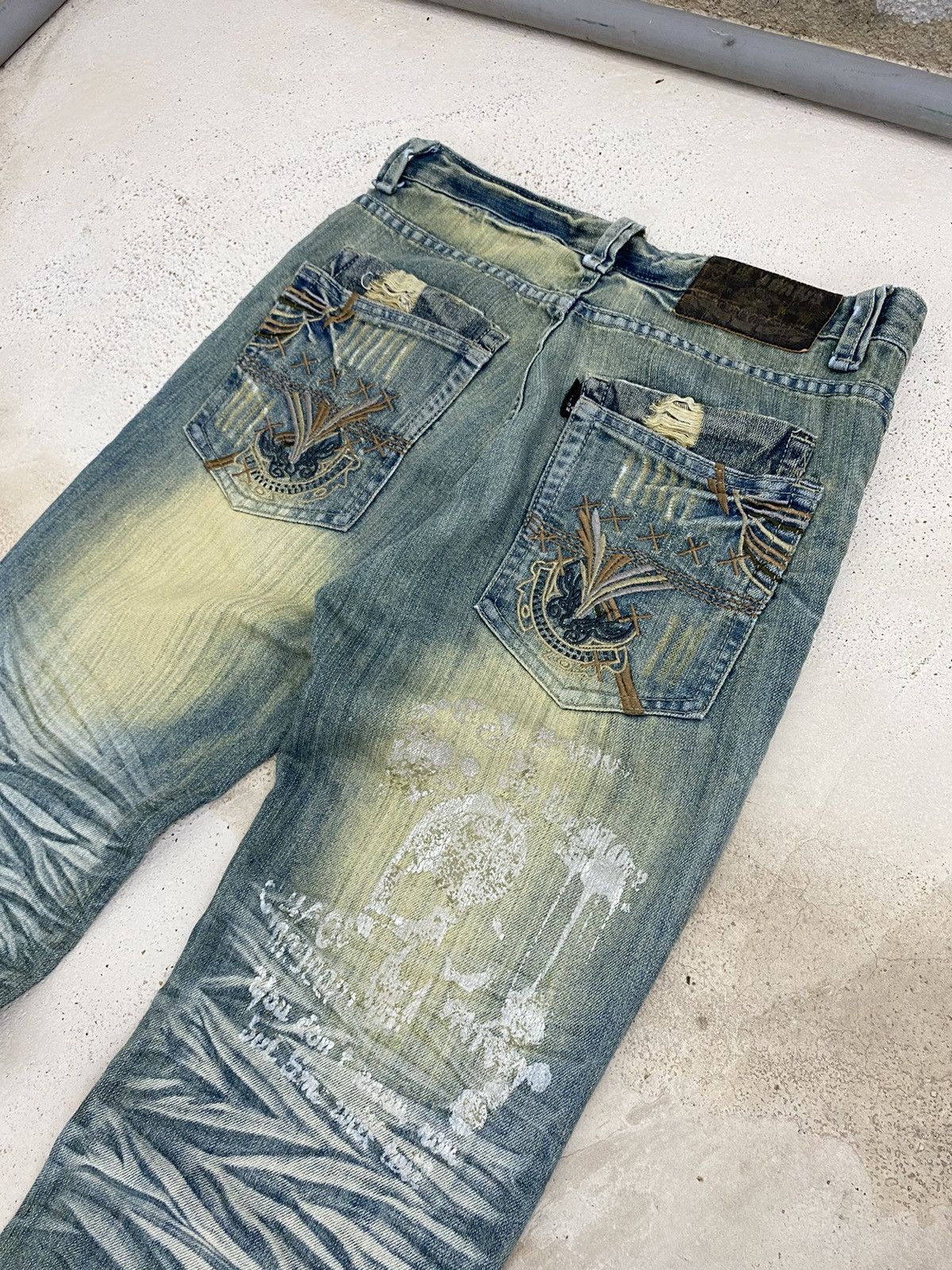 If Six Was Nine × Le Grande Bleu (L.G.B.) Asm Jean Japan Art Of Whisker Wax Honeycomb Patchwork Size US 31 - 17 Thumbnail
