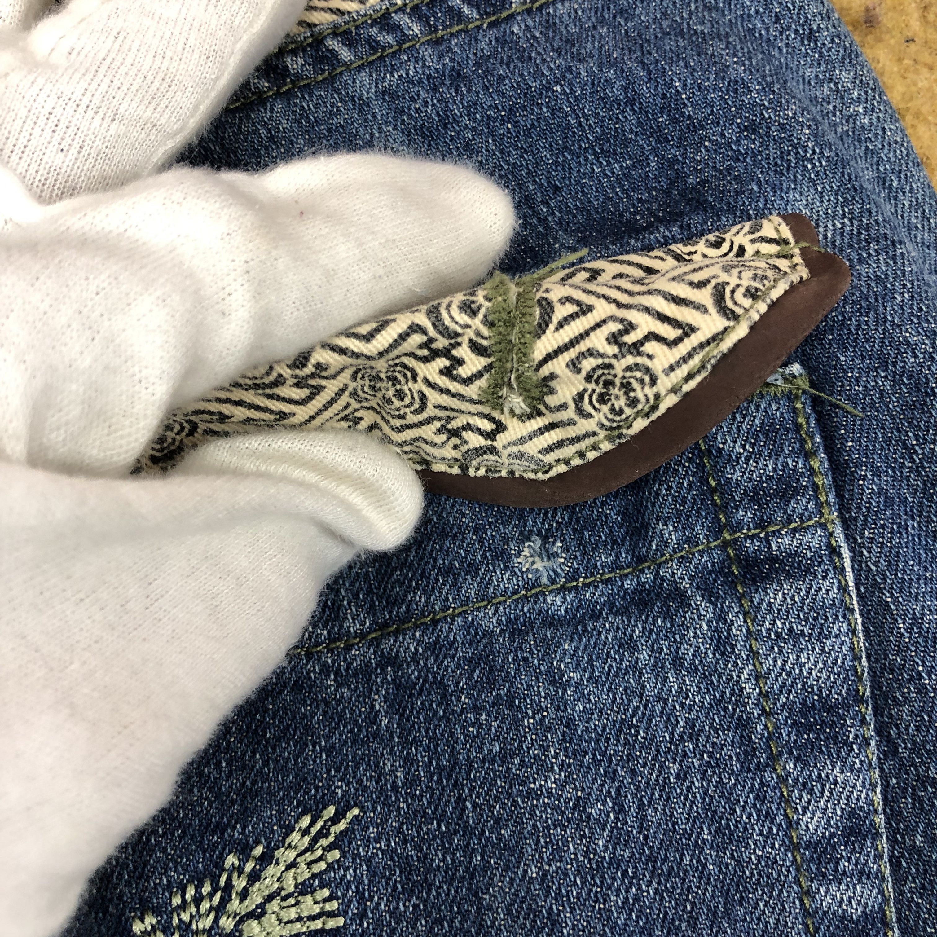 Japanese Brand TEKU Embroidery Red Dragon Denim Jeans #1698/05 Size US 31 - 15 Thumbnail