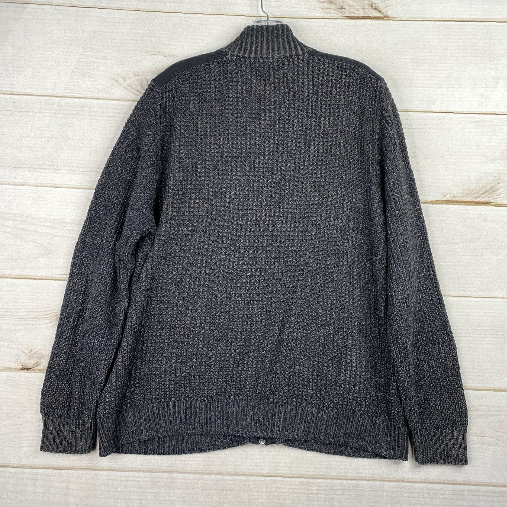 Vintage Rock & Republic Sweater Cardigan Full Zip Mock Neck Wool? Black Dark Gray L Men’s Regular Knit, Cotton, Rock Theme, Pockets, Fall Winter, Hiking Mens Size US L / EU 52-54 / 3 - 7 Thumbnail