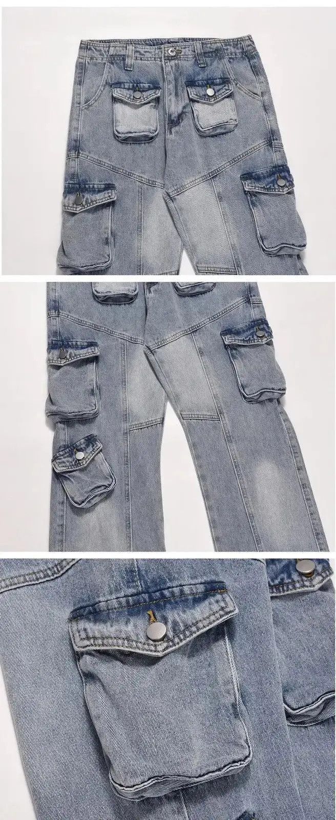 Japanese Brand Streetwear faded y2k hiphop baggy cargo pants jeans Size US 30 / EU 46 - 4 Thumbnail