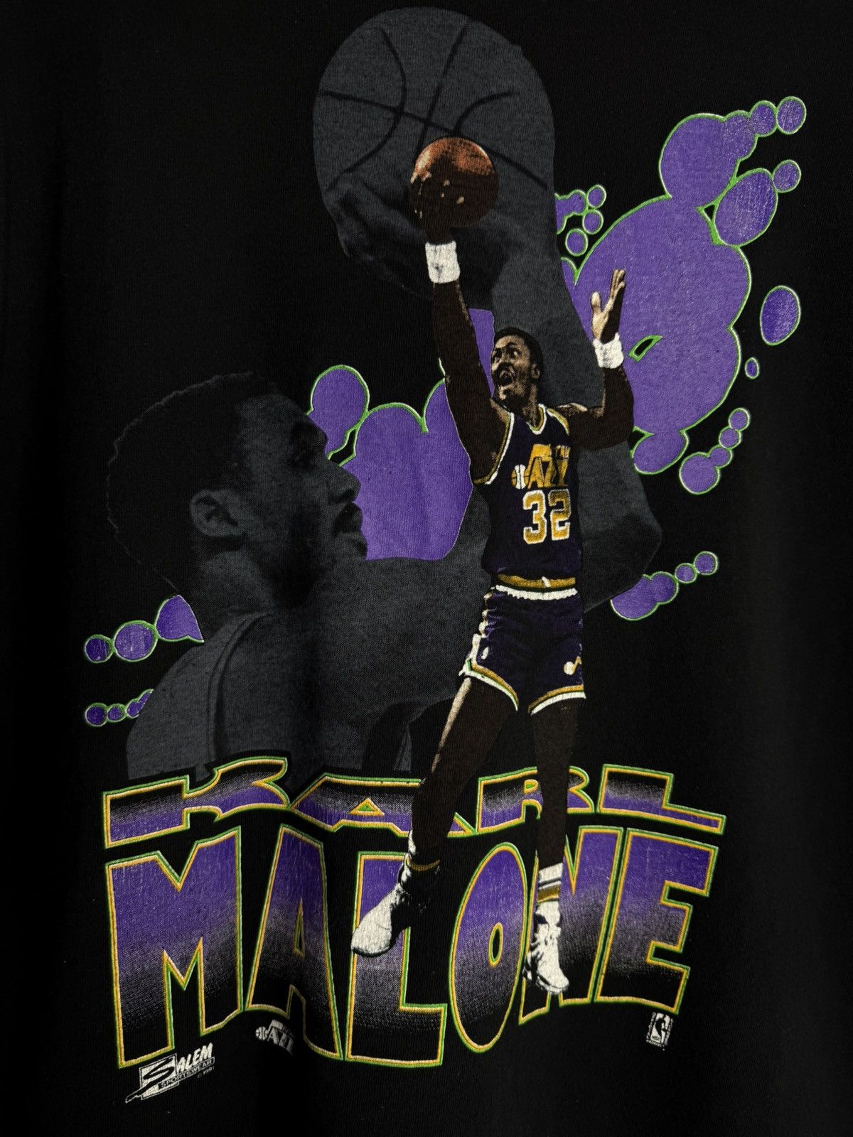 NBA Vintage 90’s Salem Utah Jazz Karl Malone T-Shirt Large Size US M / EU 48-50 / 2 - 3 Thumbnail