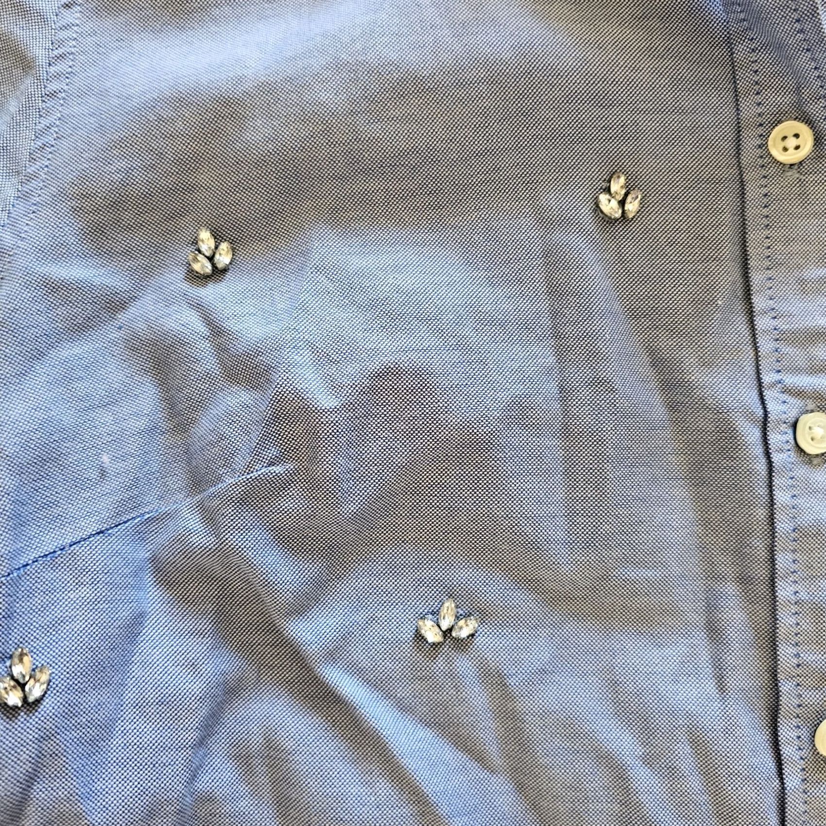 Talbots Talbots Blouse Shirt Womens 10 Blue Rhinestones Button Long Sleeve Classic Career Mens? Size L / US 10 / IT 46 - 5 Thumbnail