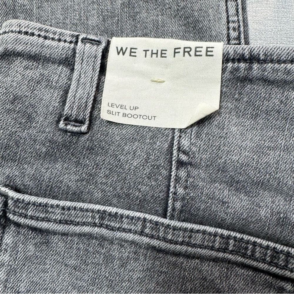 Free People NWT New Free People Level Up Slit Bootcut Jeans In Ridge Gr Size 31" - 7 Thumbnail